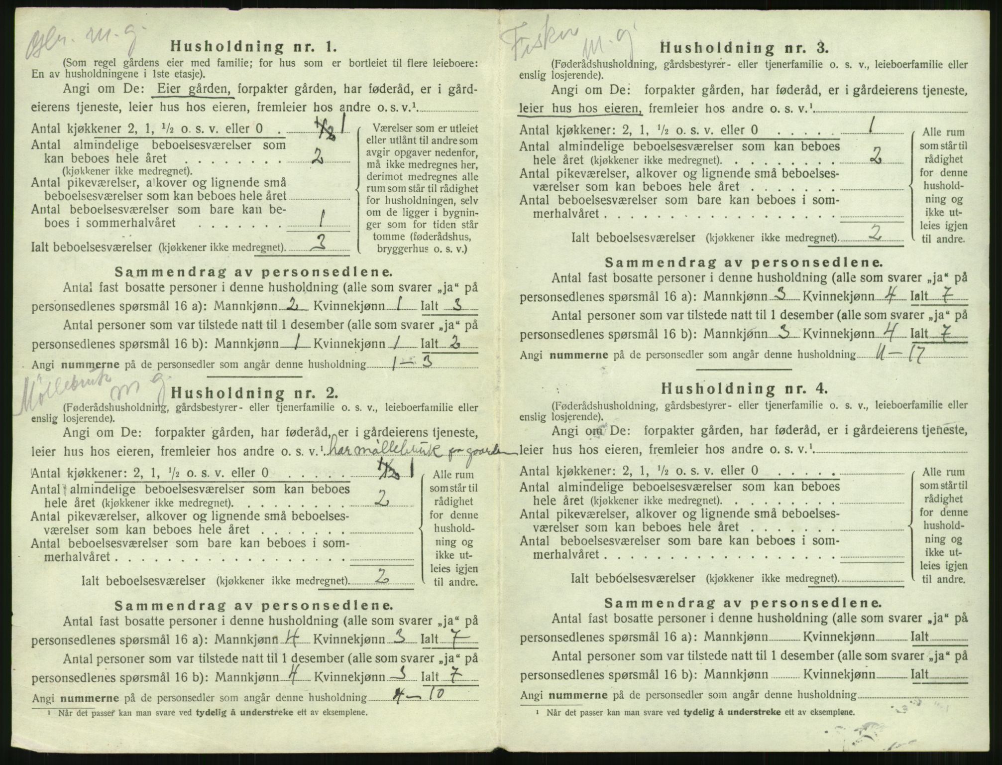 SAT, 1920 census for Borgund, 1920, p. 1481