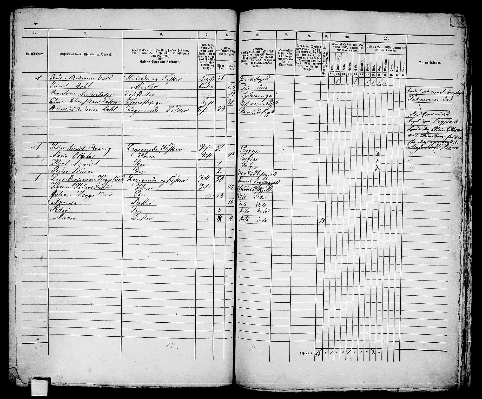 RA, 1865 census for Vardø/Vardø, 1865, p. 169