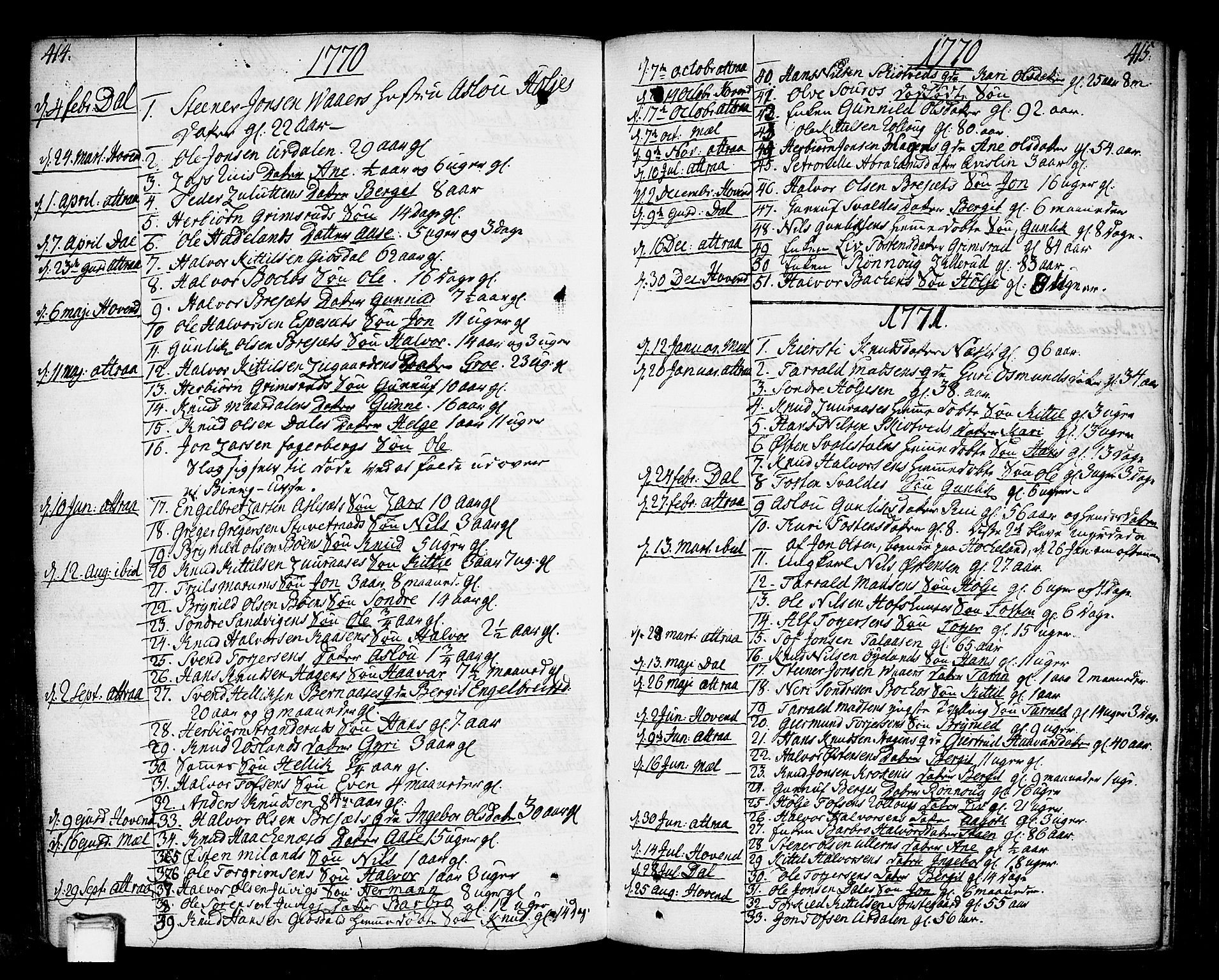 Tinn kirkebøker, SAKO/A-308/F/Fa/L0002: Parish register (official) no. I 2, 1757-1810, p. 414-415