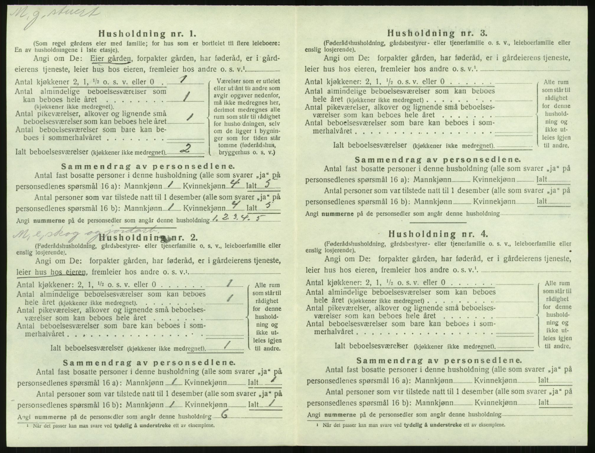 SAK, 1920 census for Holt, 1920, p. 1145