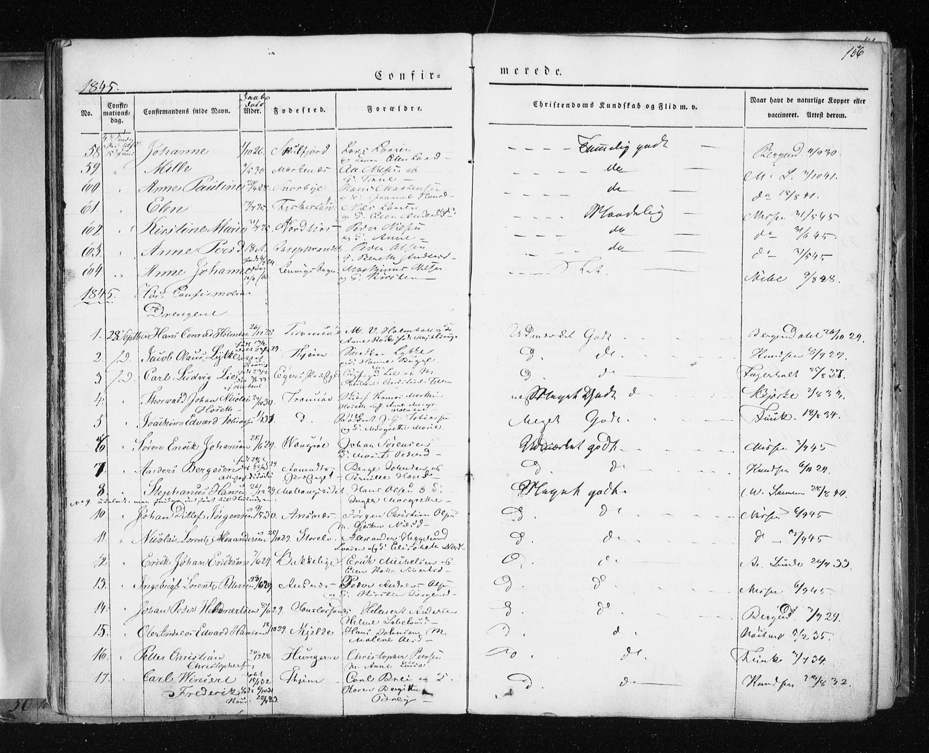 Tromsø sokneprestkontor/stiftsprosti/domprosti, SATØ/S-1343/G/Ga/L0009kirke: Parish register (official) no. 9, 1837-1847, p. 156