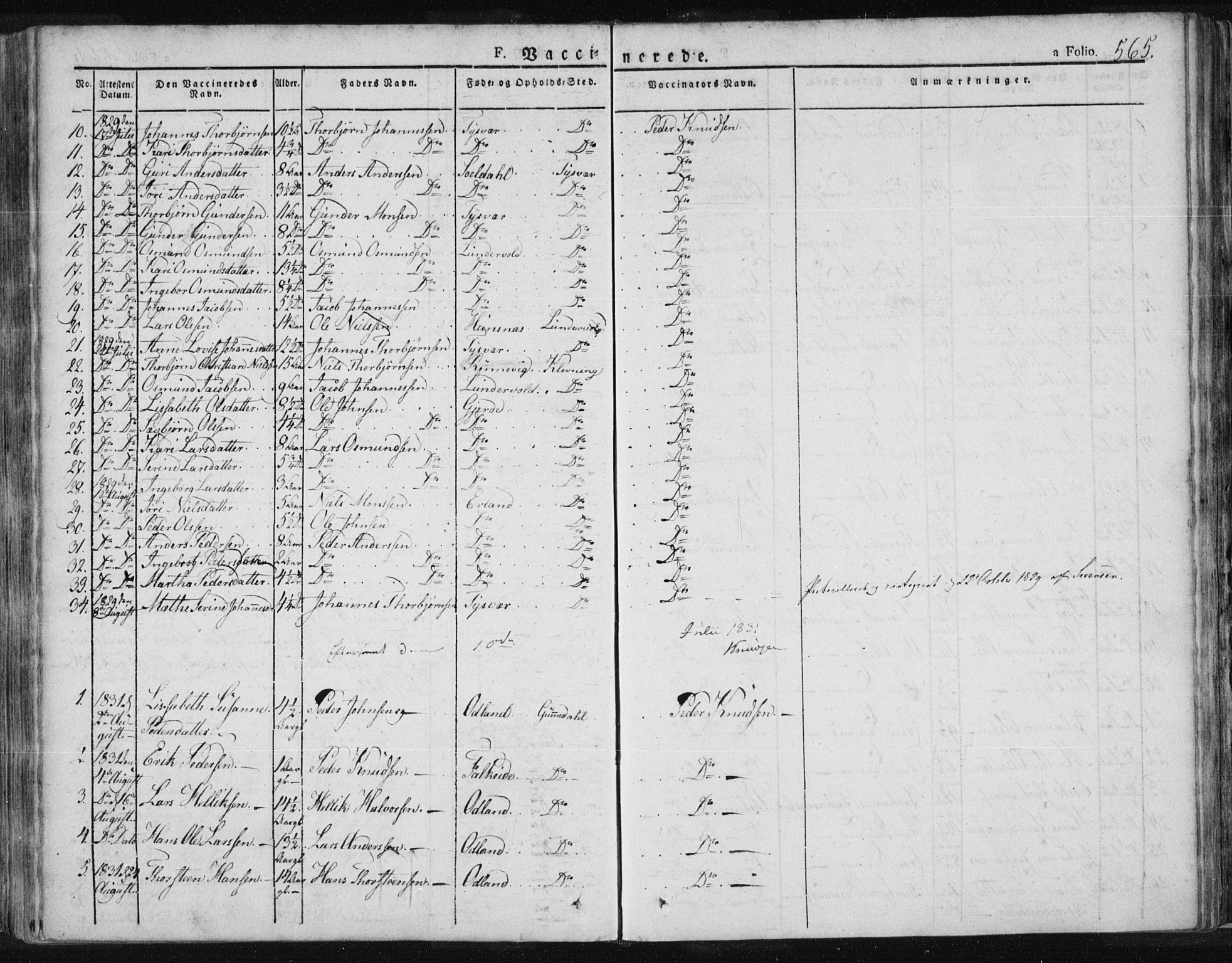 Tysvær sokneprestkontor, SAST/A -101864/H/Ha/Haa/L0001: Parish register (official) no. A 1.2, 1831-1856, p. 565