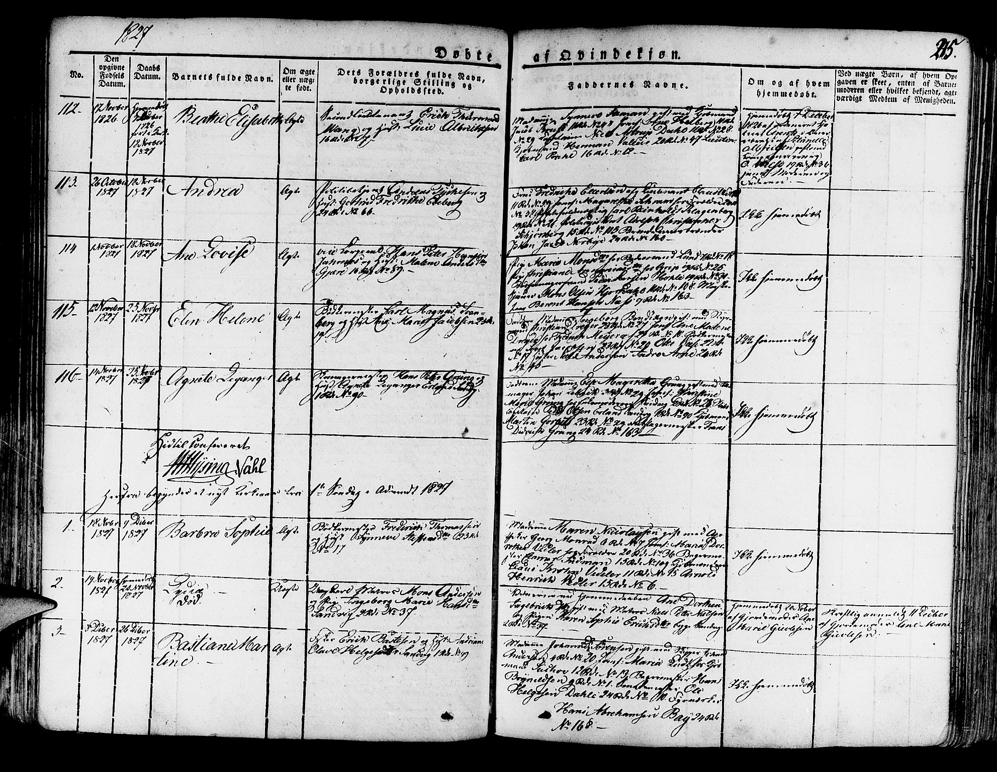 Korskirken sokneprestembete, AV/SAB-A-76101/H/Haa/L0014: Parish register (official) no. A 14, 1823-1835, p. 215