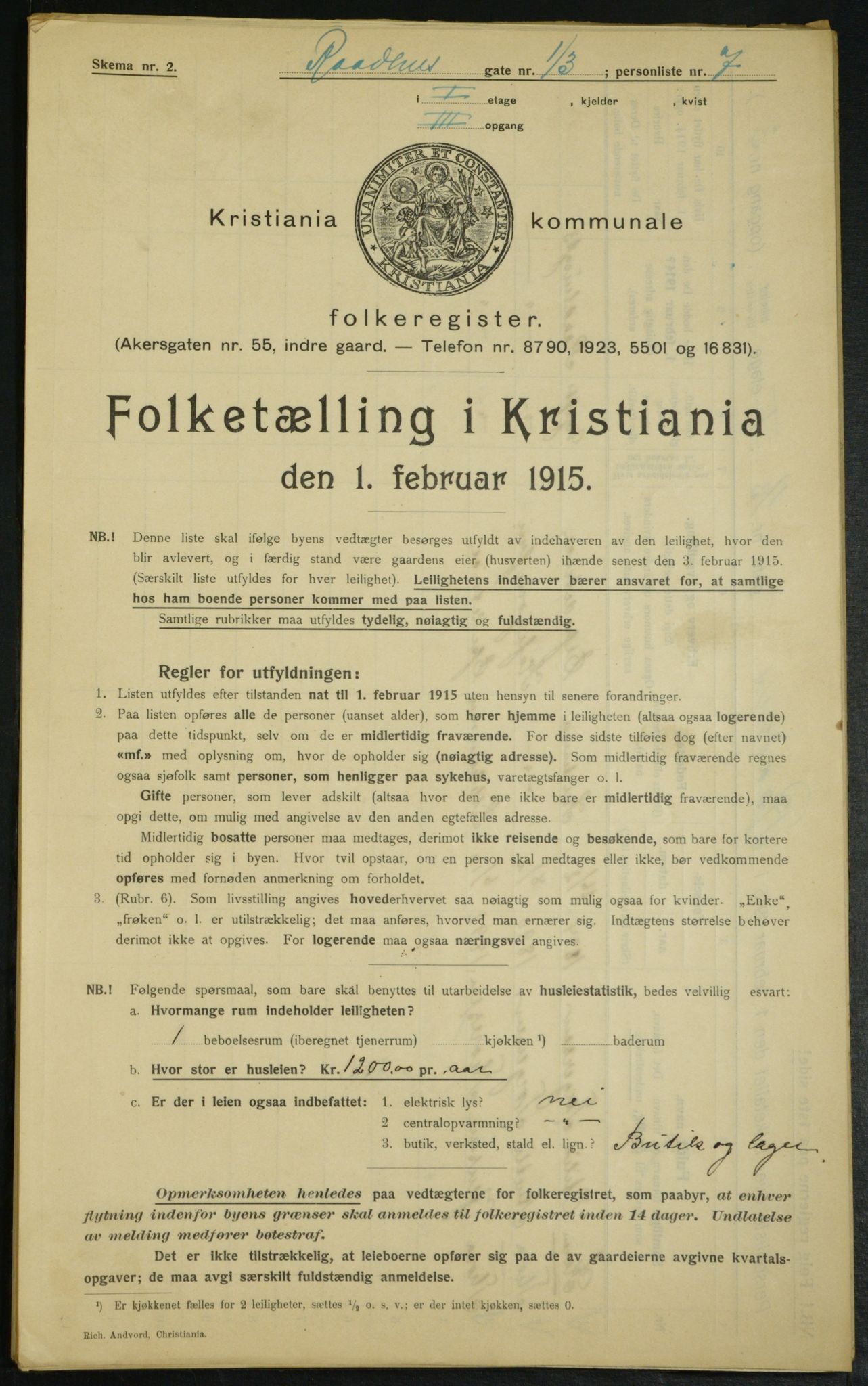 OBA, Municipal Census 1915 for Kristiania, 1915, p. 85772