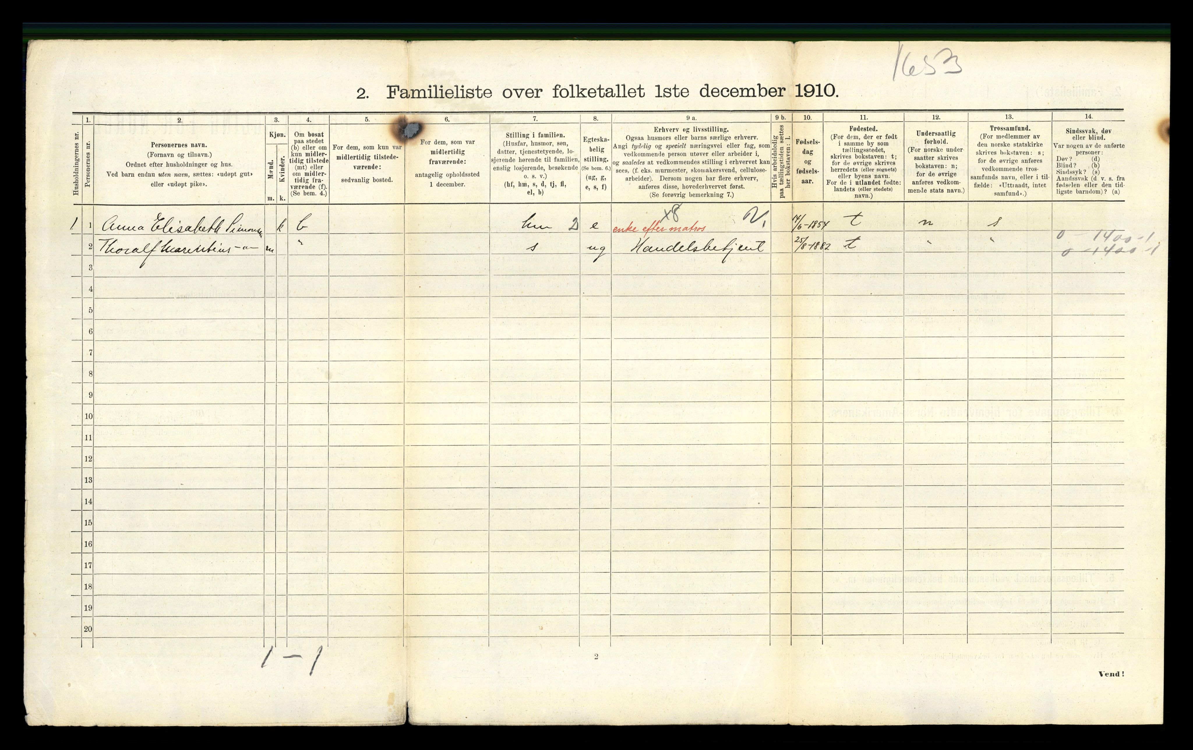 RA, 1910 census for Hammerfest, 1910, p. 1365