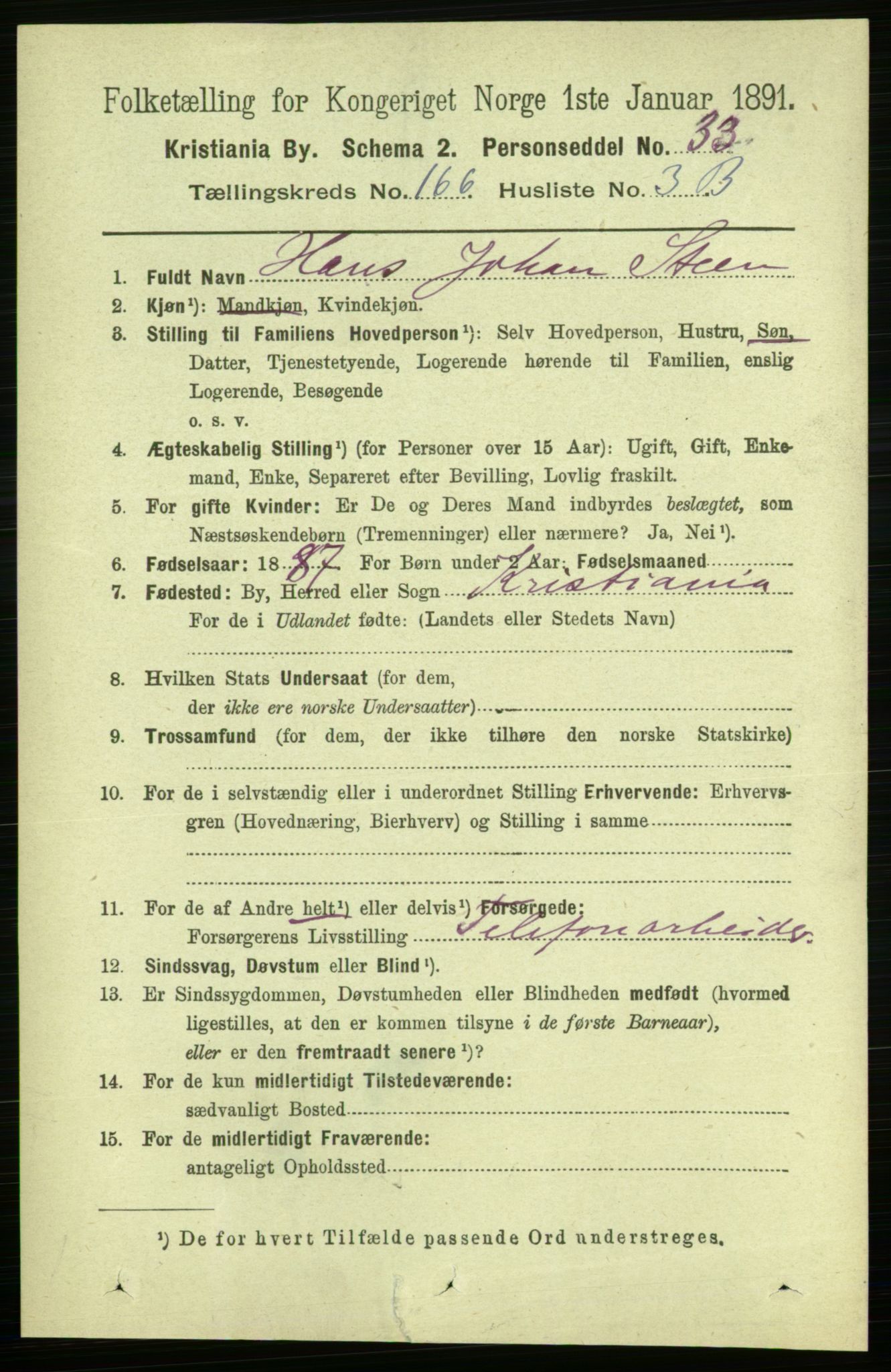 RA, 1891 census for 0301 Kristiania, 1891, p. 96360