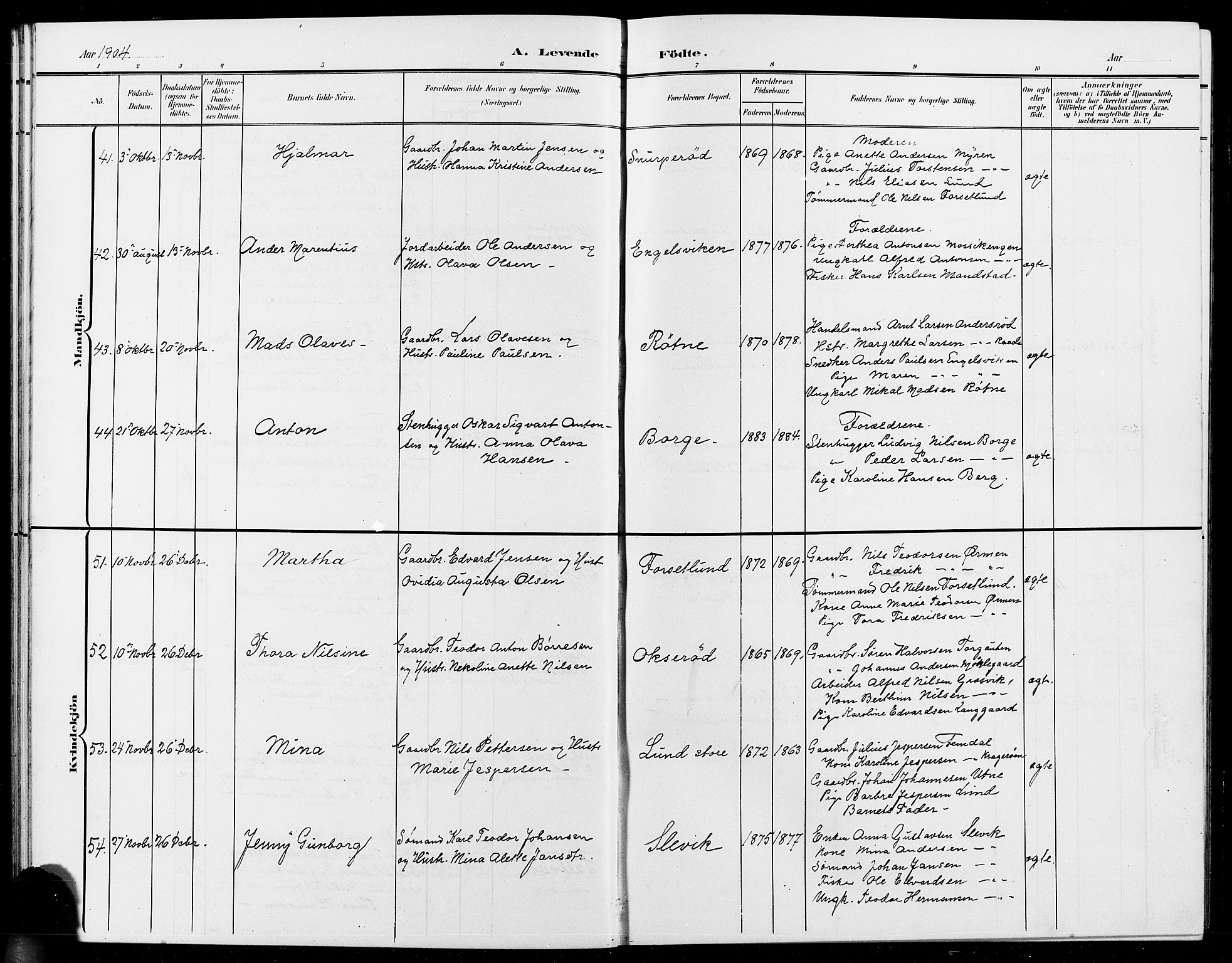 Onsøy prestekontor Kirkebøker, AV/SAO-A-10914/G/Ga/L0002: Parish register (copy) no. I 2, 1903-1909