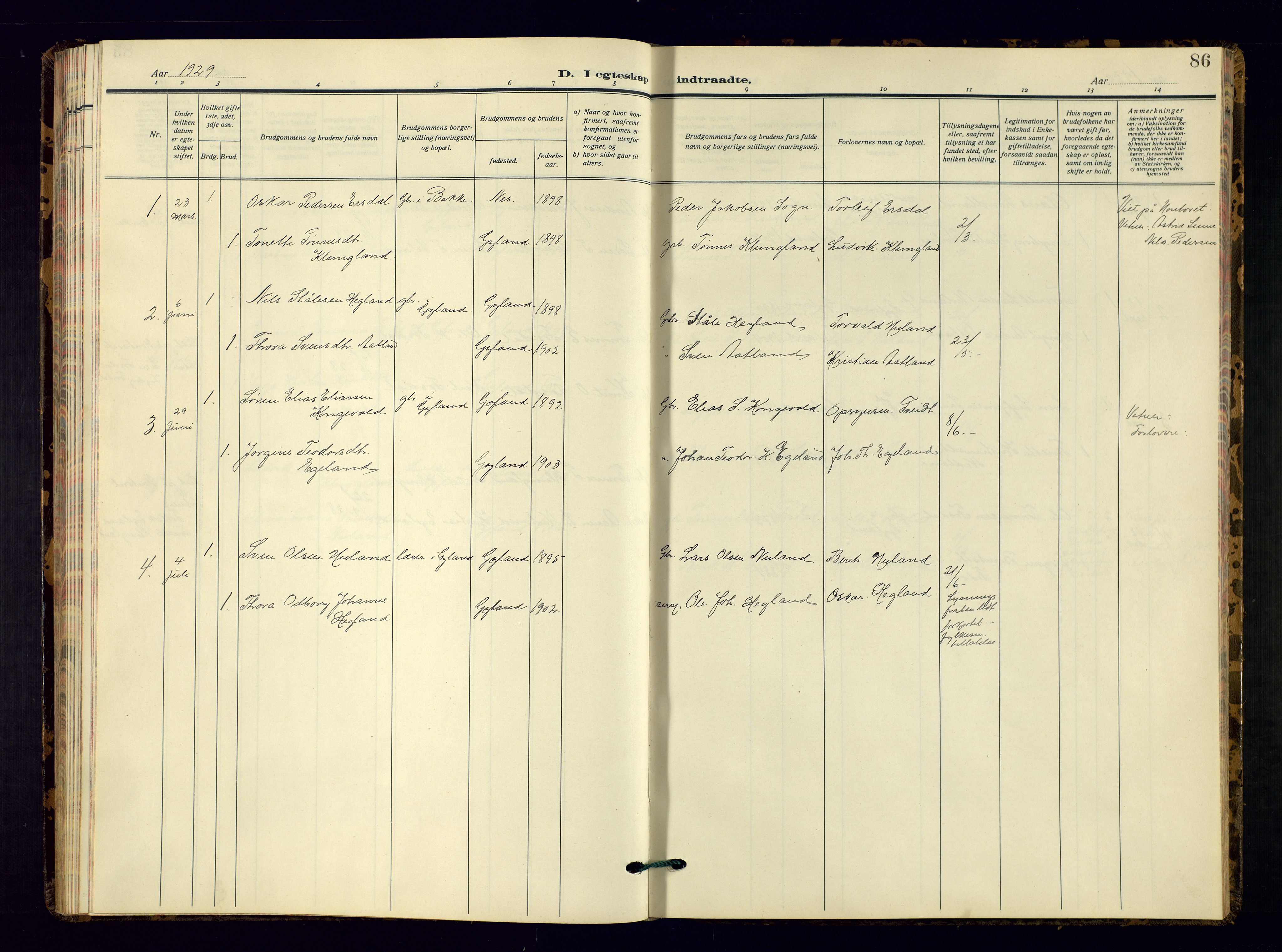 Bakke sokneprestkontor, SAK/1111-0002/F/Fb/Fbb/L0005: Parish register (copy) no. B 5, 1927-1947, p. 86