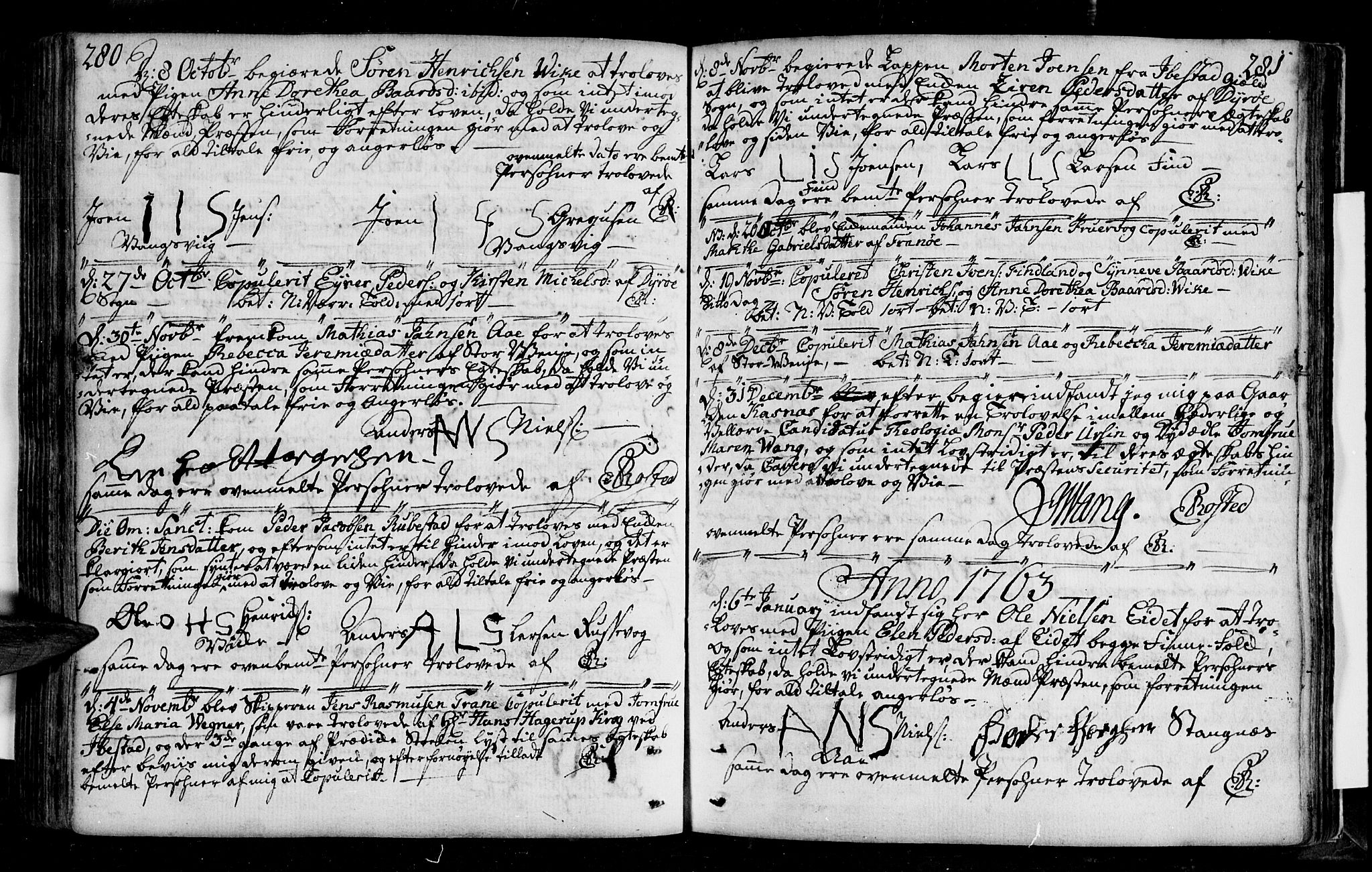 Tranøy sokneprestkontor, SATØ/S-1313/I/Ia/Iaa/L0001kirke: Parish register (official) no. 1, 1757-1773, p. 280-281