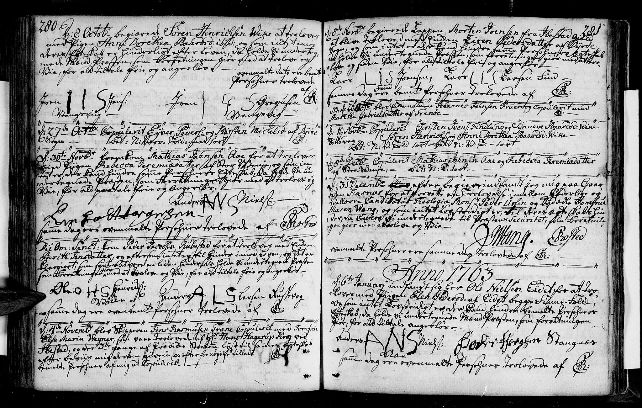 Tranøy sokneprestkontor, AV/SATØ-S-1313/I/Ia/Iaa/L0001kirke: Parish register (official) no. 1, 1757-1773, p. 280-281