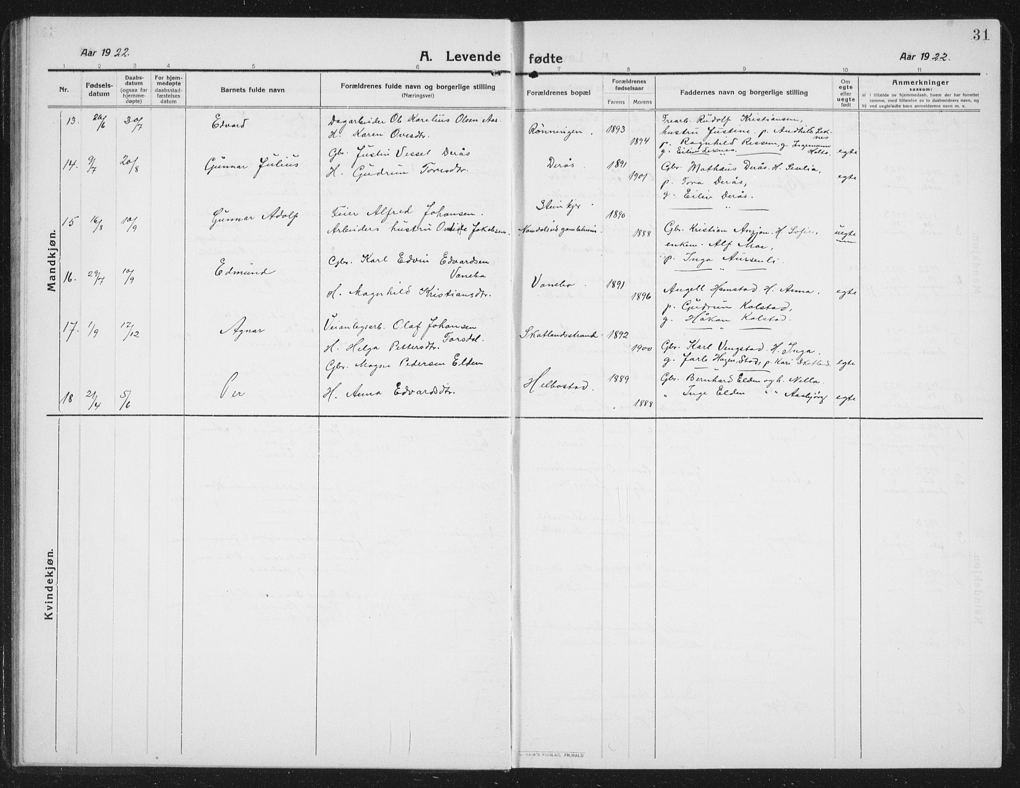 Ministerialprotokoller, klokkerbøker og fødselsregistre - Nord-Trøndelag, SAT/A-1458/742/L0413: Parish register (copy) no. 742C04, 1911-1938, p. 31