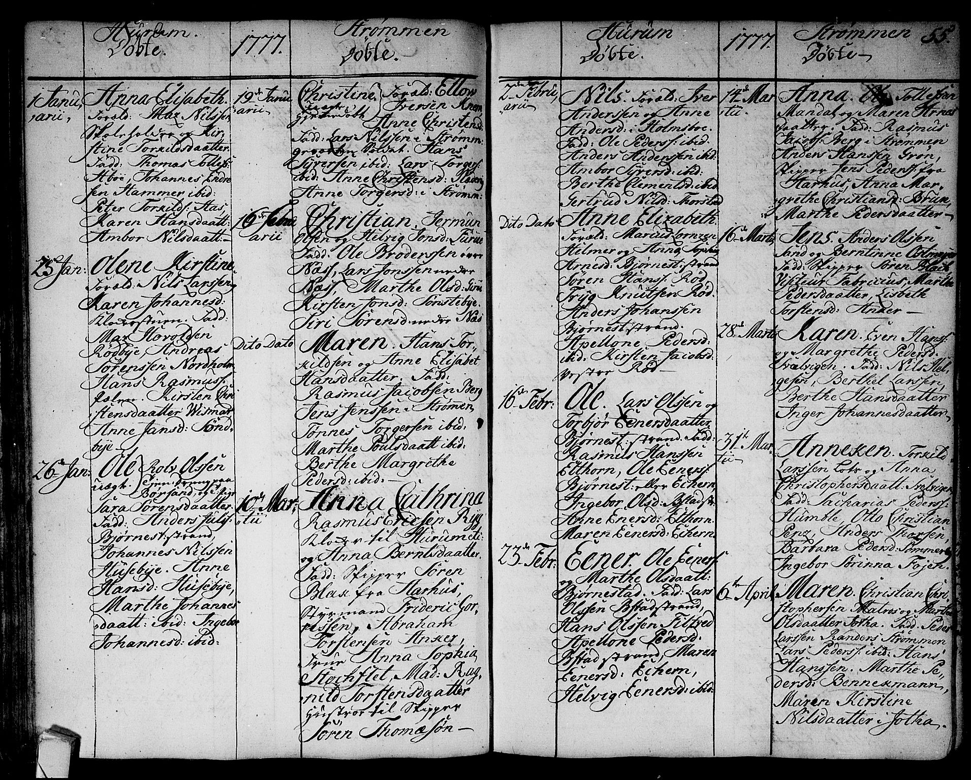 Hurum kirkebøker, AV/SAKO-A-229/F/Fa/L0007: Parish register (official) no. 7, 1771-1810, p. 55