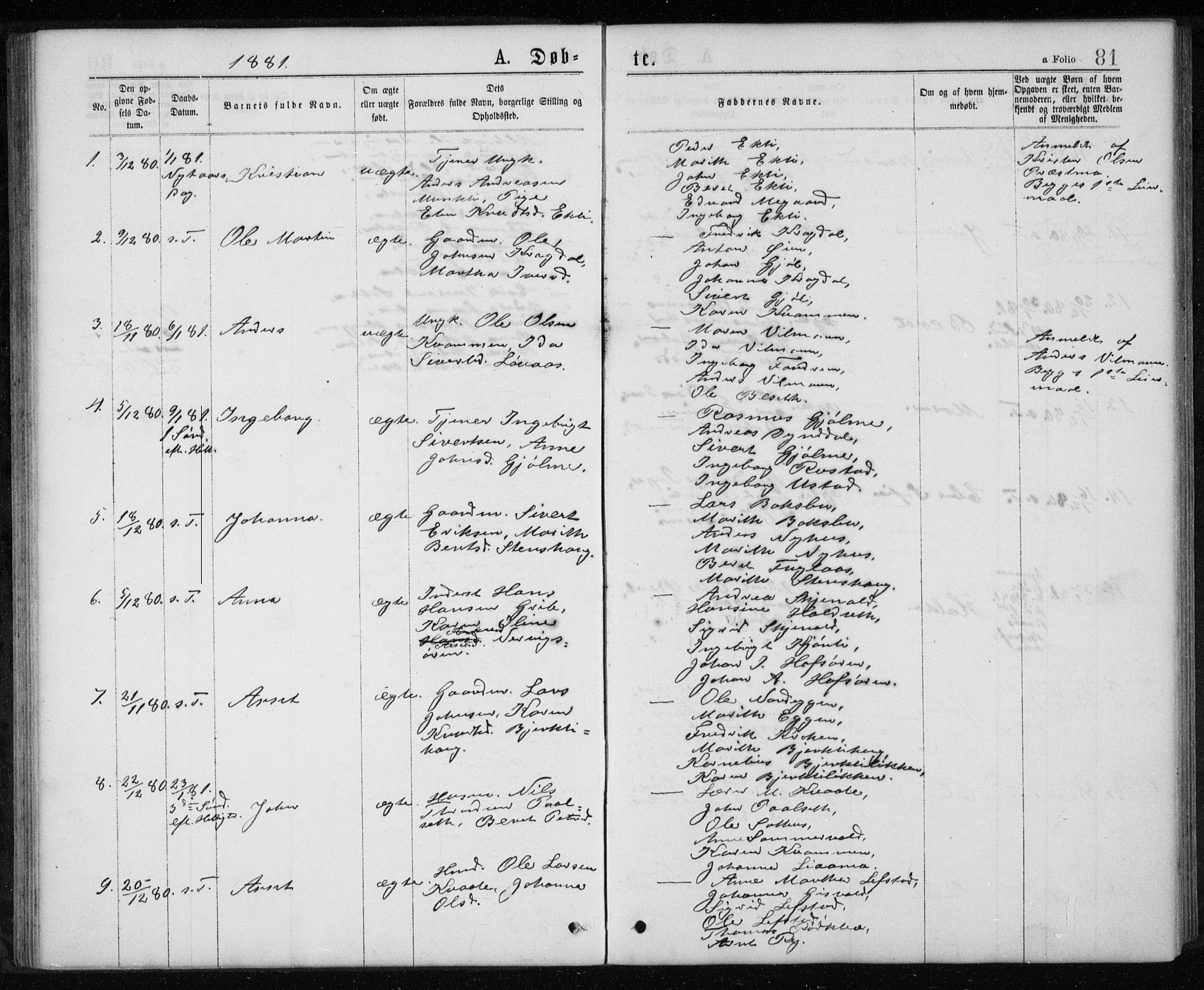Ministerialprotokoller, klokkerbøker og fødselsregistre - Sør-Trøndelag, SAT/A-1456/668/L0817: Parish register (copy) no. 668C06, 1873-1884, p. 81