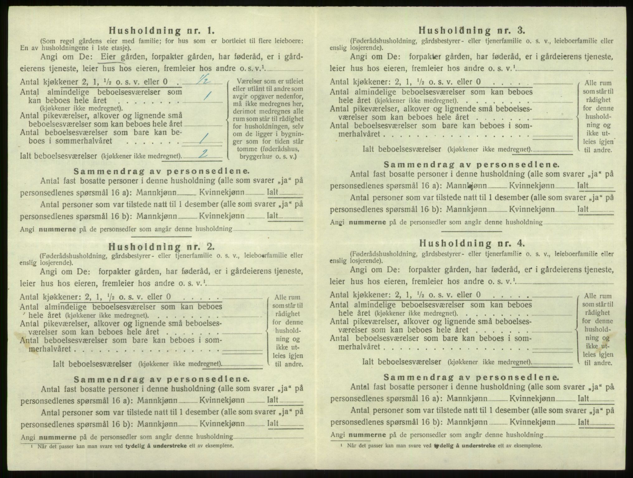 SAB, 1920 census for Fjaler, 1920, p. 442