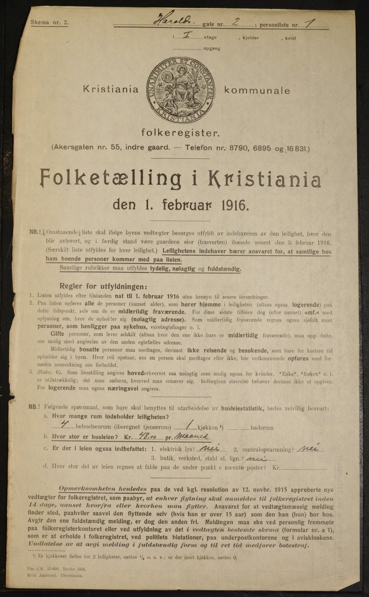 OBA, Municipal Census 1916 for Kristiania, 1916, p. 35642