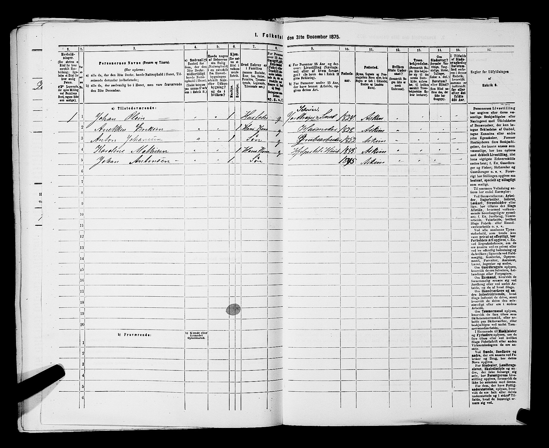 RA, 1875 census for 0124P Askim, 1875, p. 617