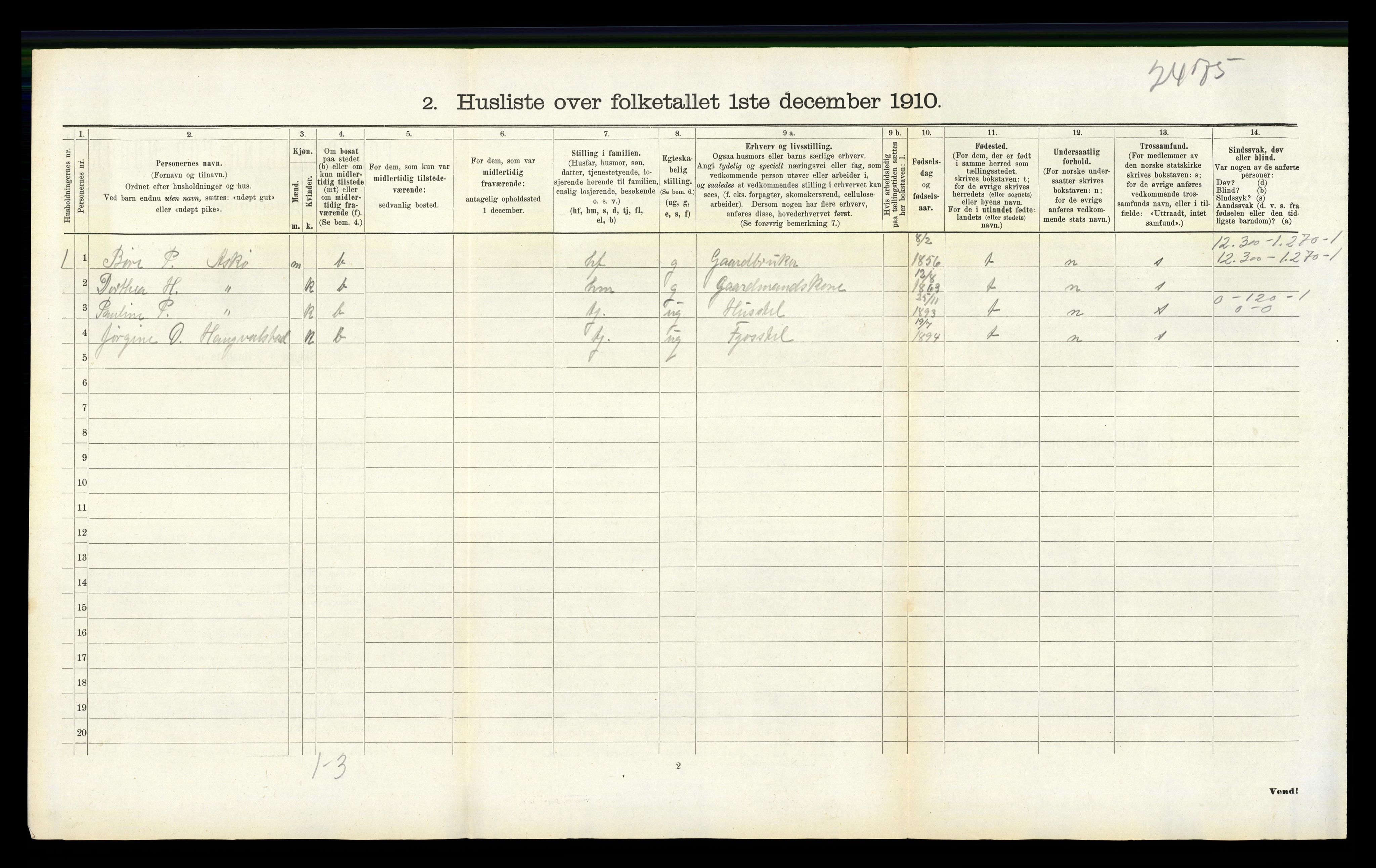 RA, 1910 census for Mosterøy, 1910, p. 128