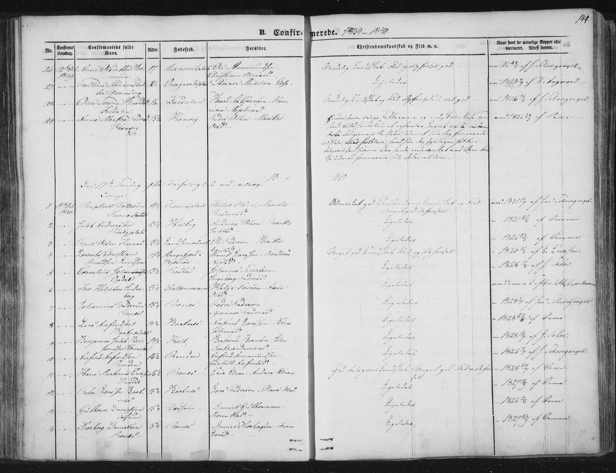 Ministerialprotokoller, klokkerbøker og fødselsregistre - Nord-Trøndelag, AV/SAT-A-1458/741/L0392: Parish register (official) no. 741A06, 1836-1848, p. 149