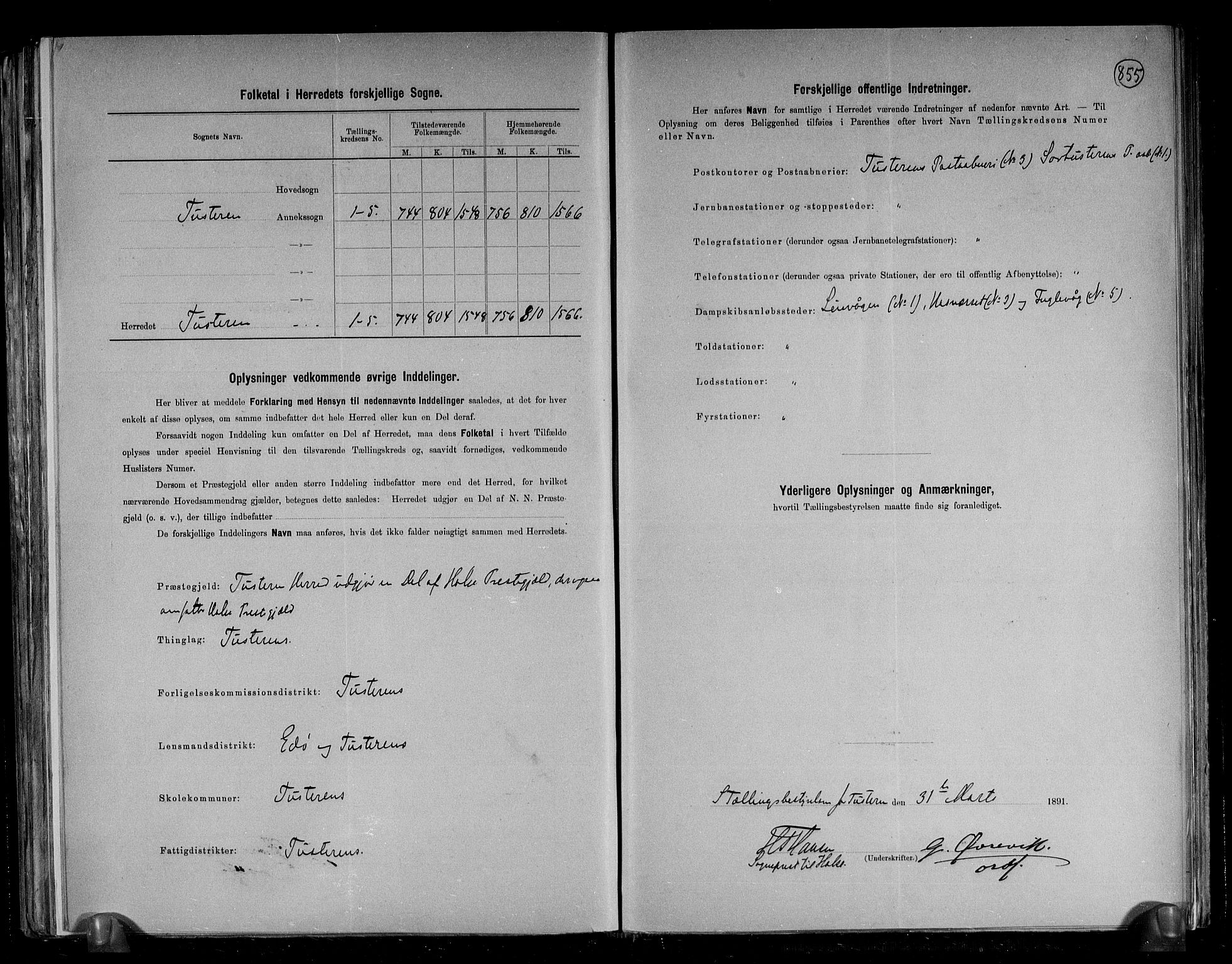 RA, 1891 census for 1572 Tustna, 1891, p. 5