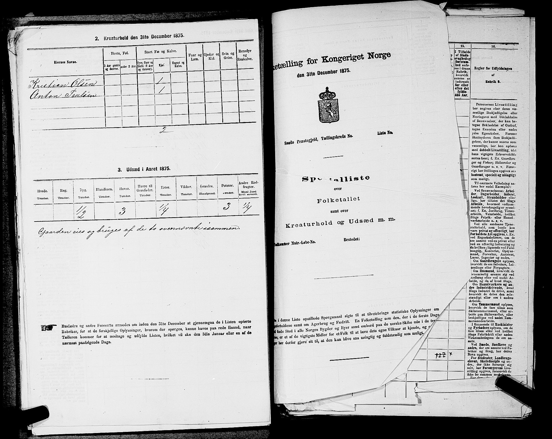 RA, 1875 census for 0237P Eidsvoll, 1875, p. 2051