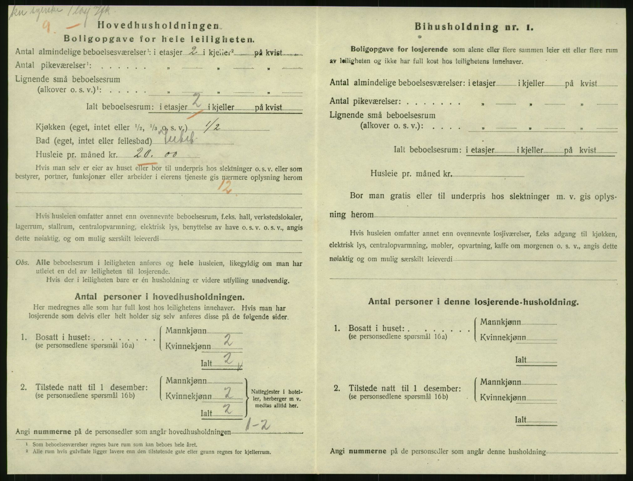 SAT, 1920 census for Levanger town, 1920, p. 1271