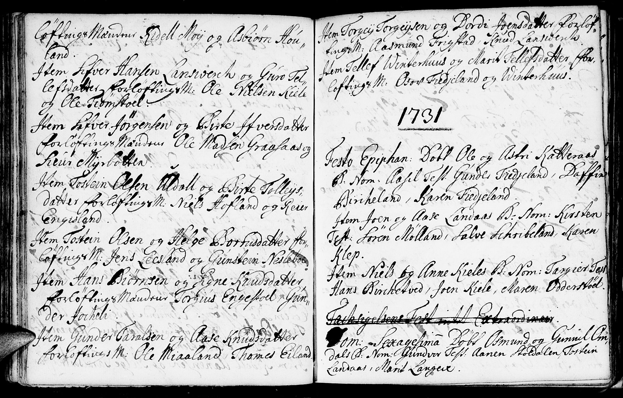 Evje sokneprestkontor, AV/SAK-1111-0008/F/Fa/Fac/L0001: Parish register (official) no. A 1, 1705-1764, p. 135-136