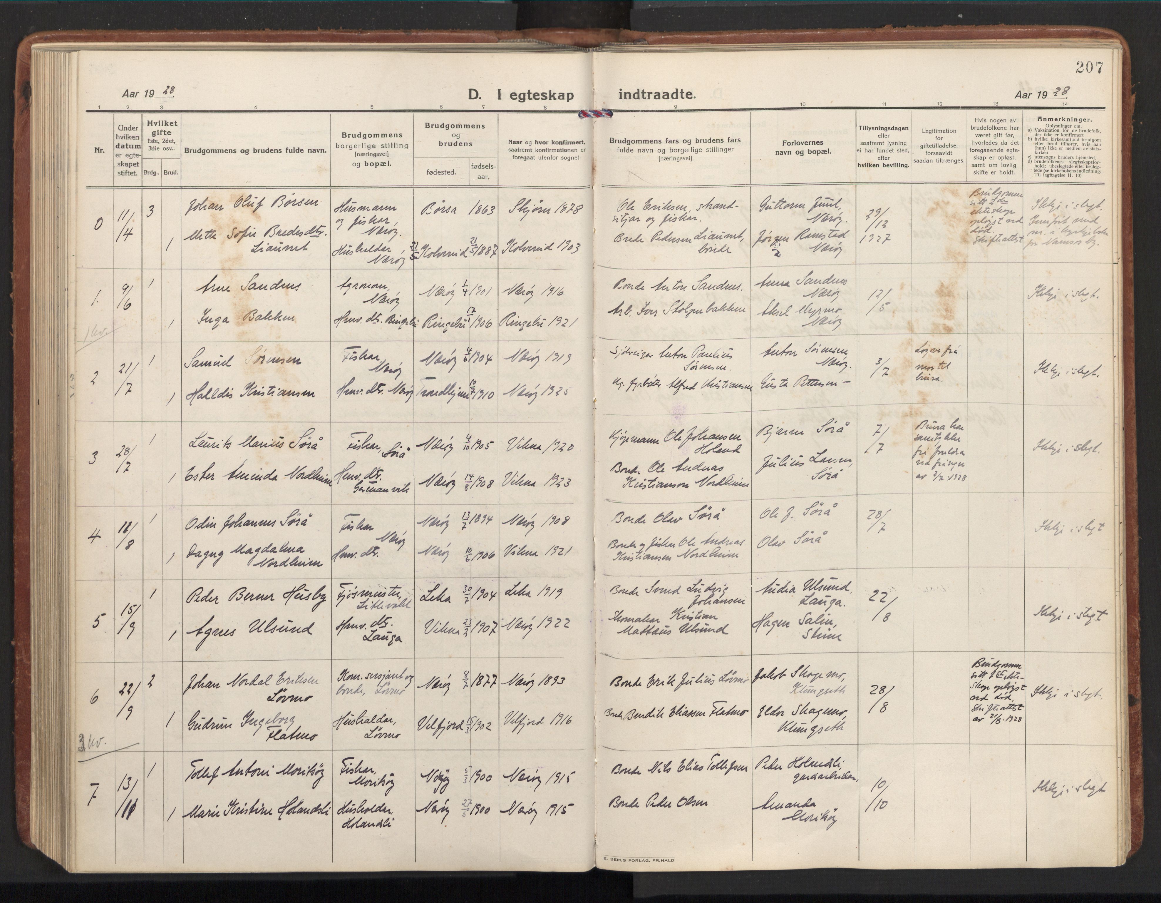 Ministerialprotokoller, klokkerbøker og fødselsregistre - Nord-Trøndelag, AV/SAT-A-1458/784/L0678: Parish register (official) no. 784A13, 1921-1938, p. 207