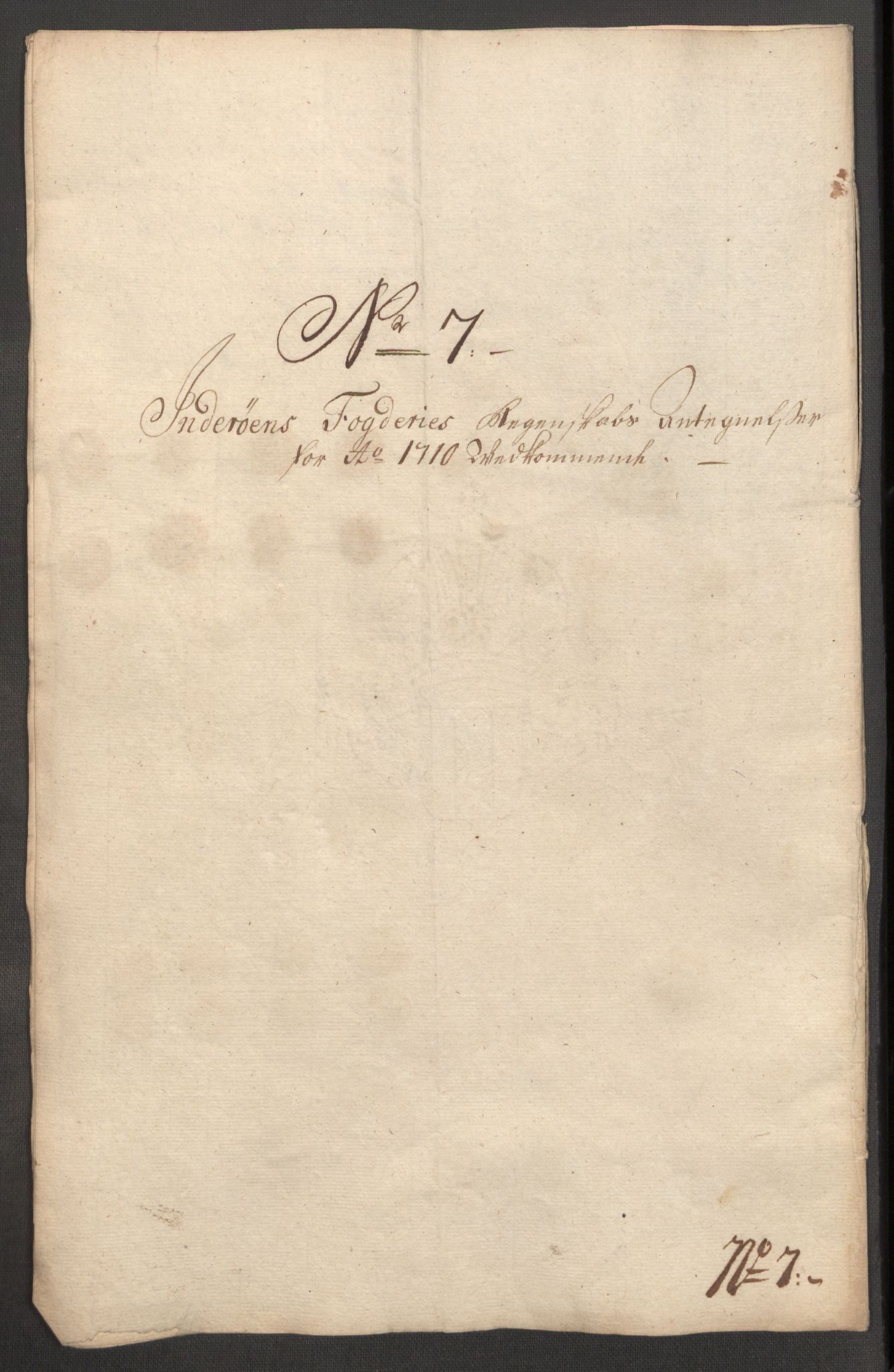 Rentekammeret inntil 1814, Reviderte regnskaper, Fogderegnskap, AV/RA-EA-4092/R63/L4318: Fogderegnskap Inderøy, 1710, p. 311