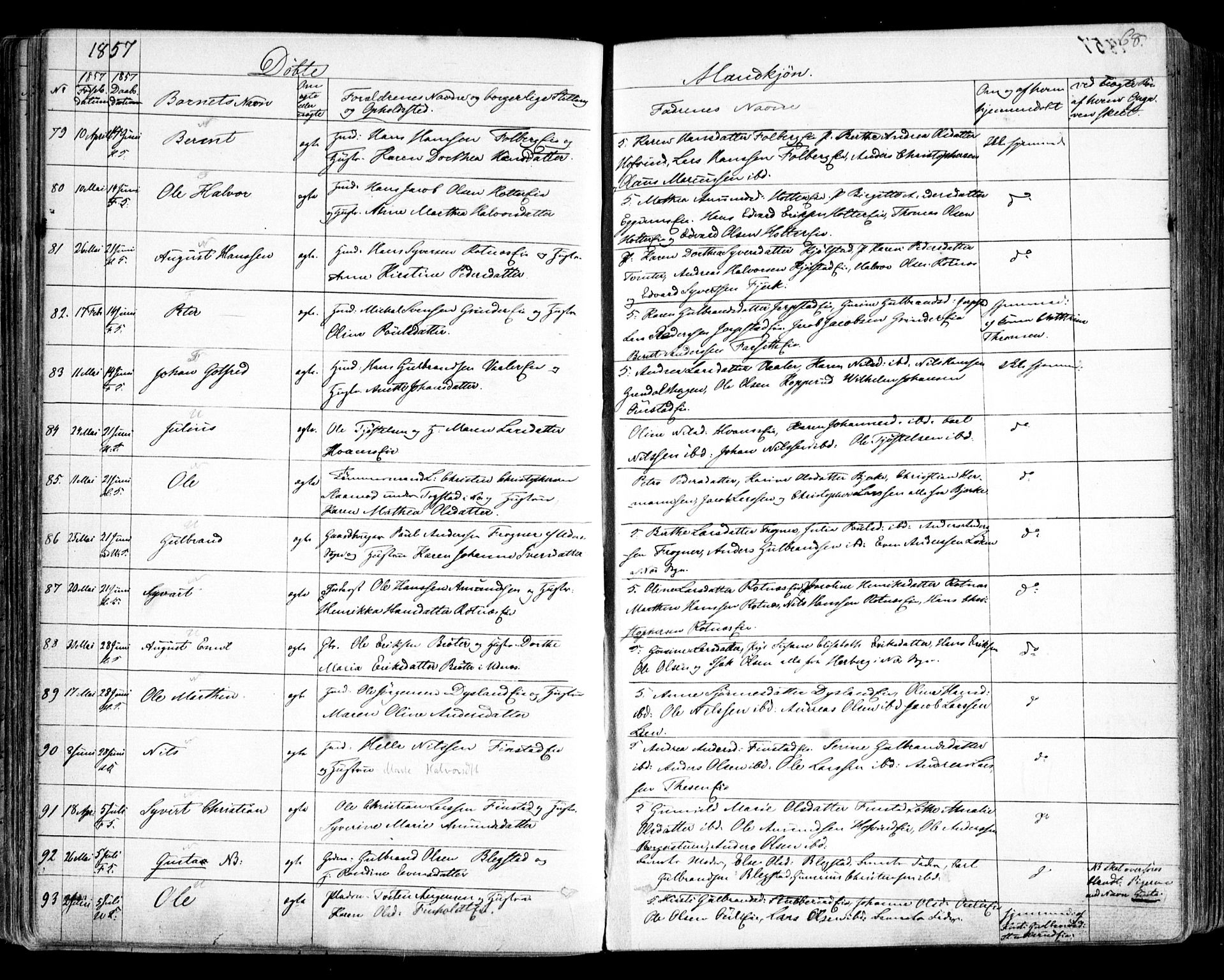 Nes prestekontor Kirkebøker, AV/SAO-A-10410/F/Fa/L0007: Parish register (official) no. I 7, 1846-1858, p. 68
