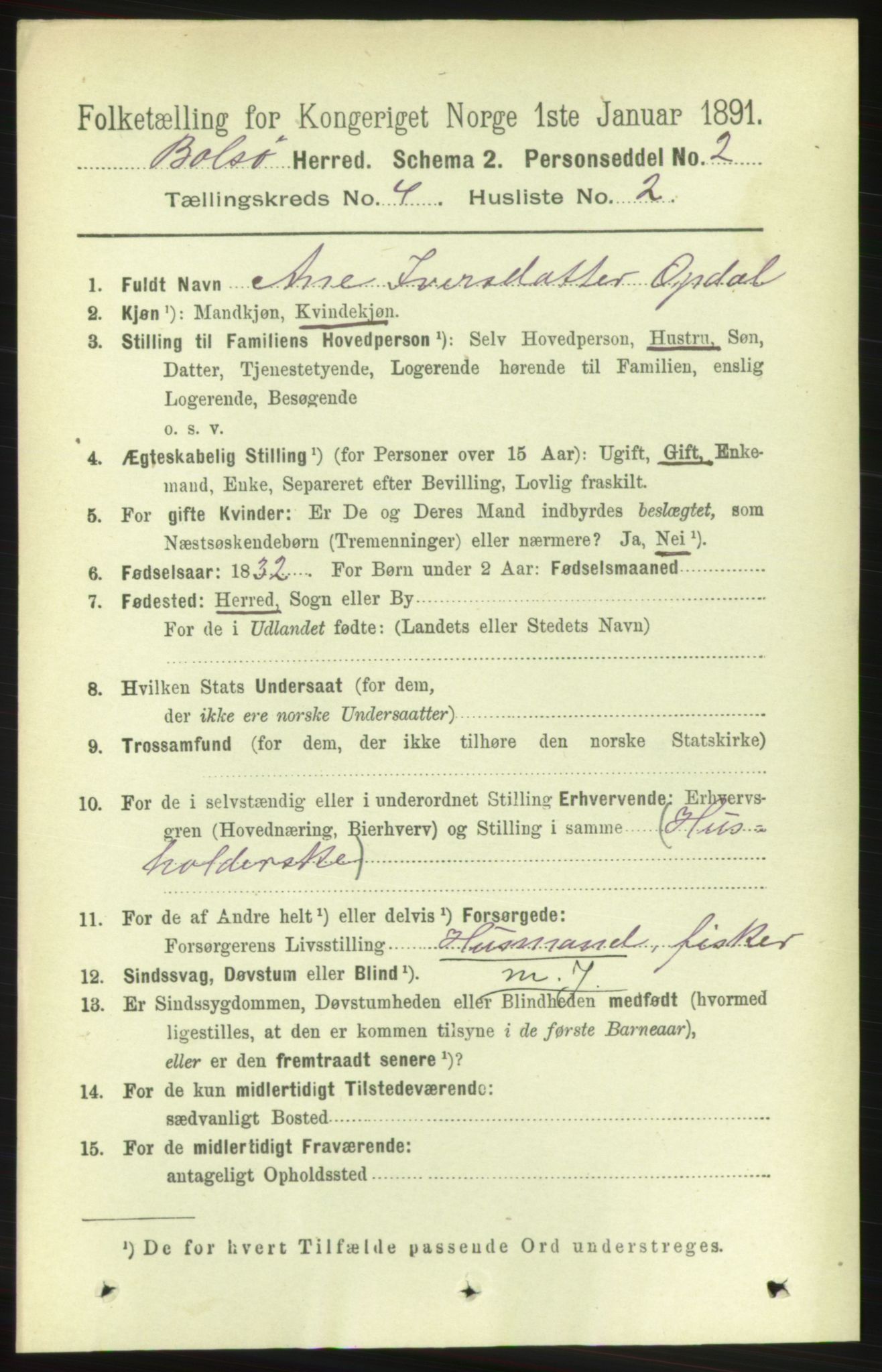 RA, 1891 census for 1544 Bolsøy, 1891, p. 2415