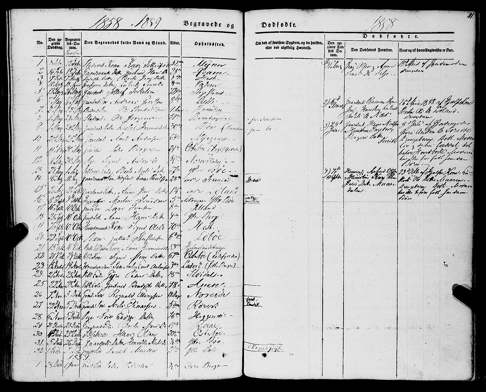 Lavik sokneprestembete, SAB/A-80901: Parish register (official) no. A 3, 1843-1863, p. 41