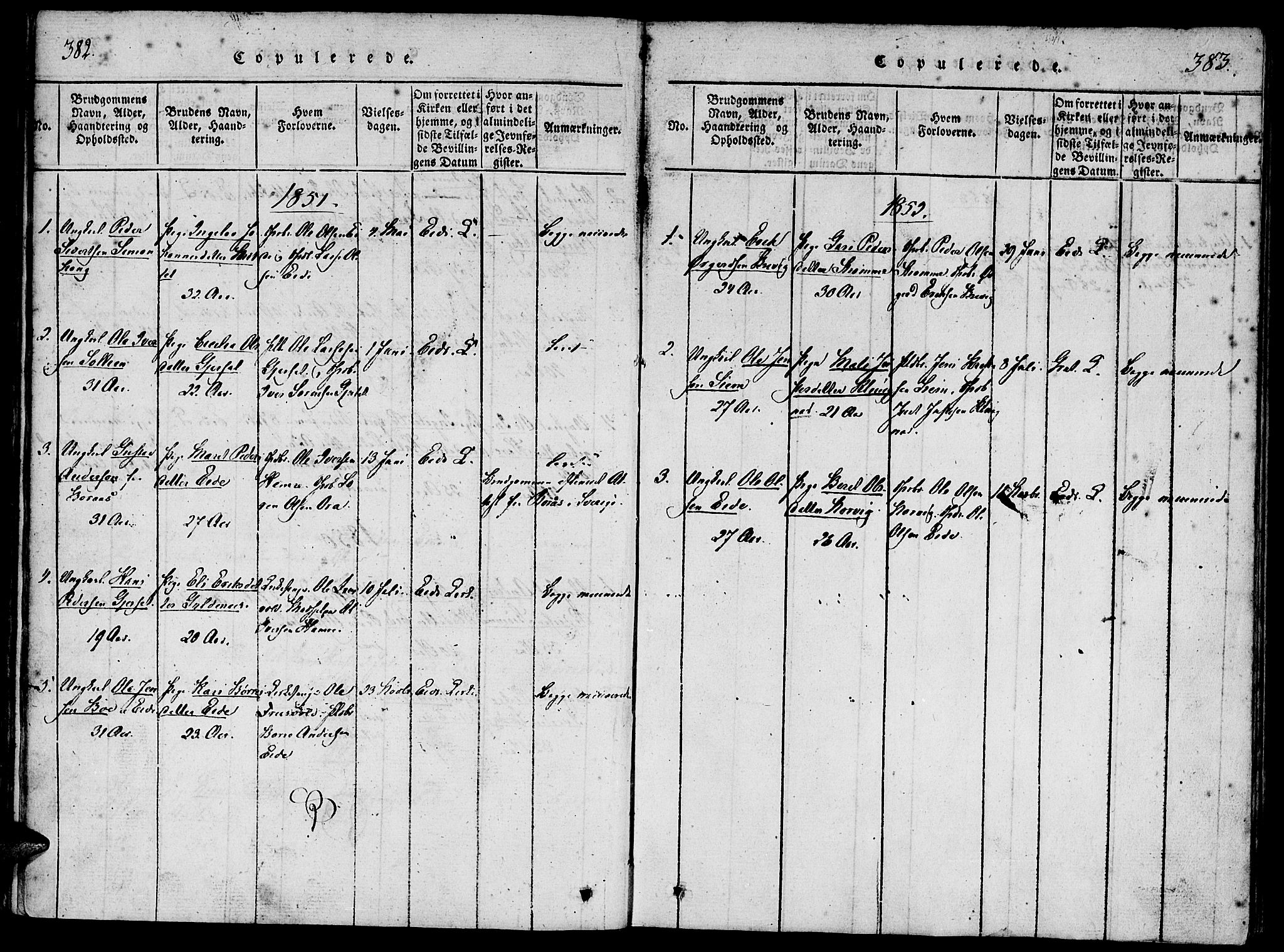 Ministerialprotokoller, klokkerbøker og fødselsregistre - Møre og Romsdal, SAT/A-1454/542/L0551: Parish register (official) no. 542A01, 1818-1853, p. 382-383