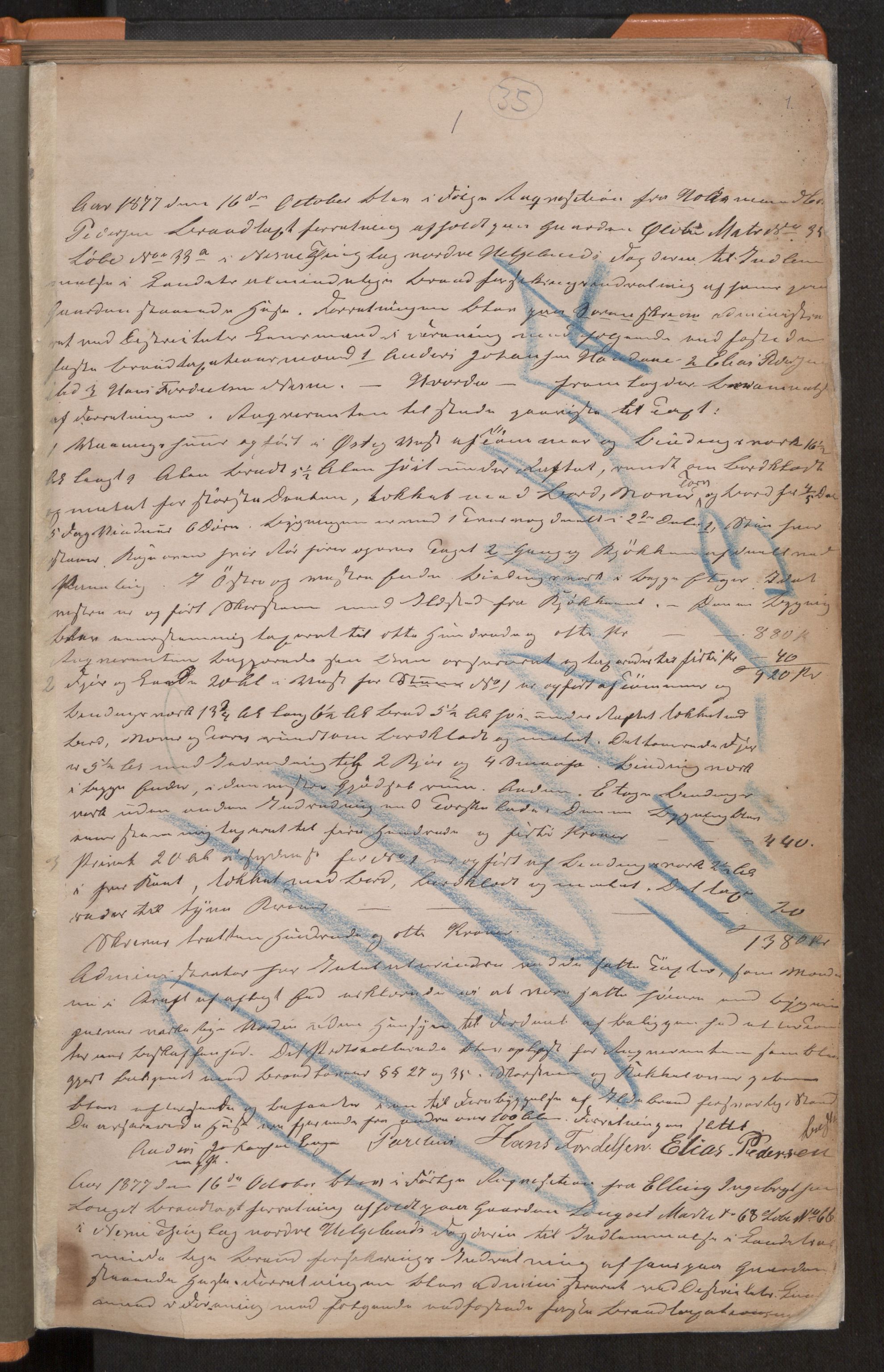 Norges Brannkasse Nesna, AV/SAT-A-5575/Fa/L0002: Branntakstprotokoll, 1877-1927, p. 1a