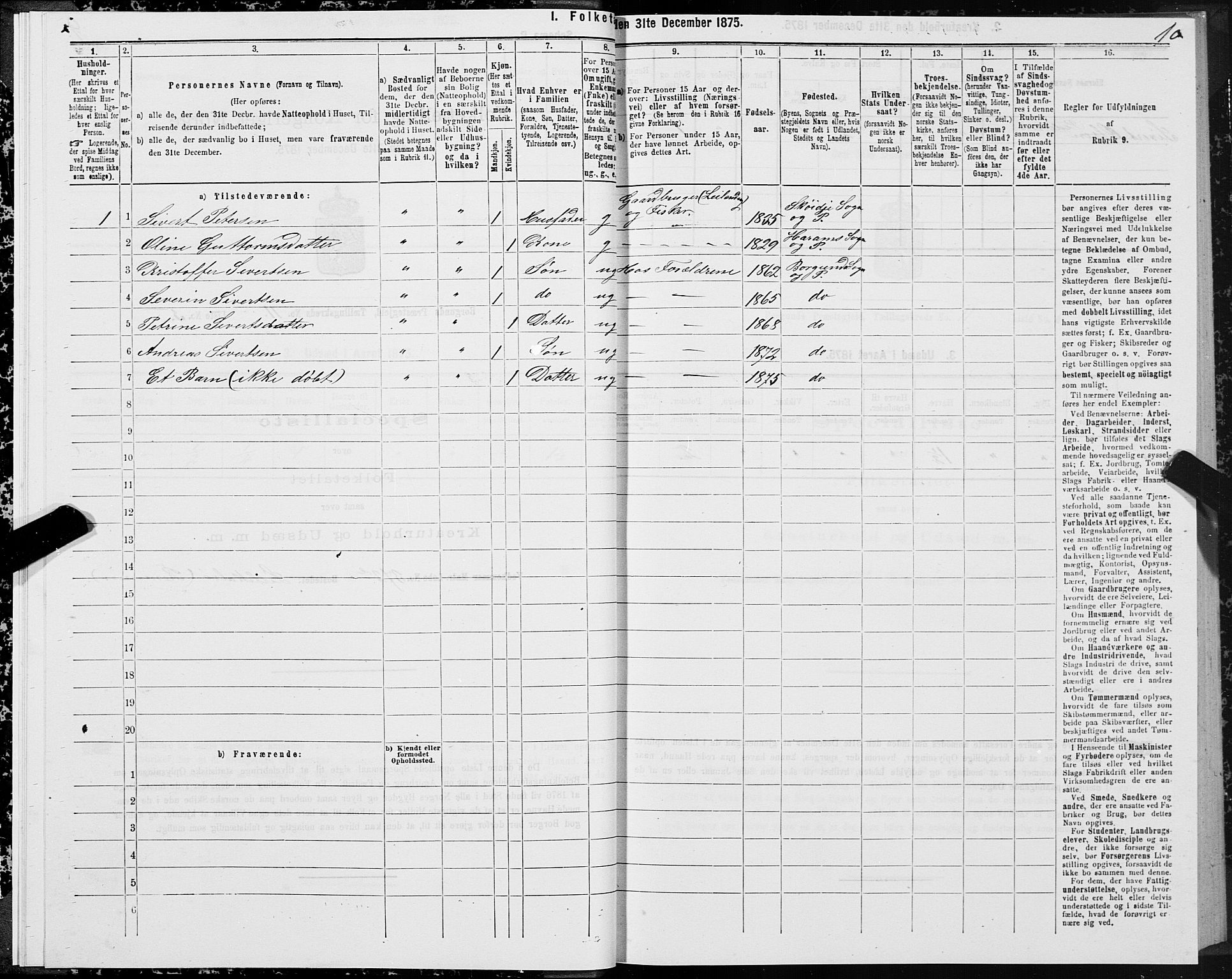 SAT, 1875 census for 1531P Borgund, 1875, p. 6010