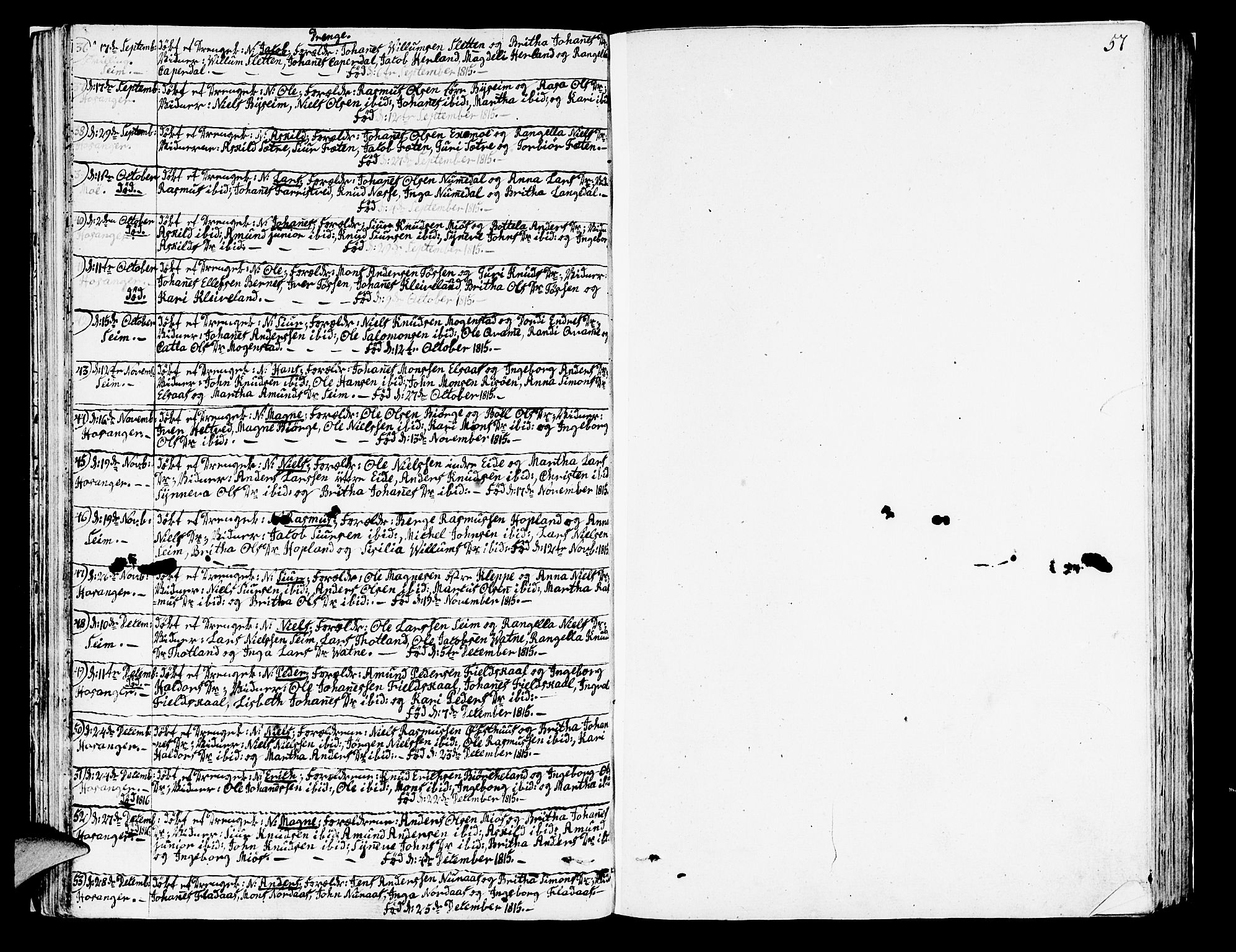 Hosanger sokneprestembete, AV/SAB-A-75801/H/Haa: Parish register (official) no. A 4, 1811-1821, p. 57