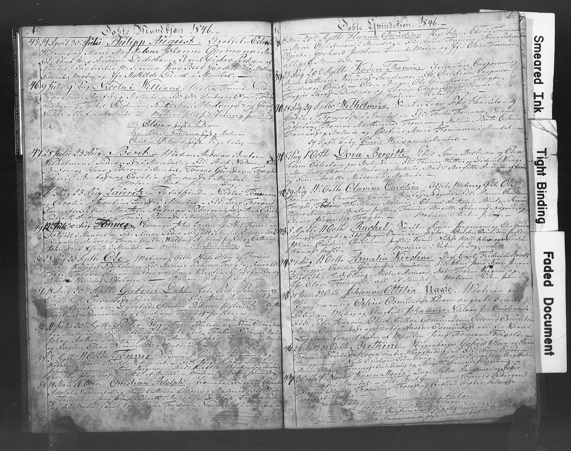 Mandal sokneprestkontor, AV/SAK-1111-0030/F/Fb/Fba/L0006: Parish register (copy) no. B 1F, 1846-1849, p. 6