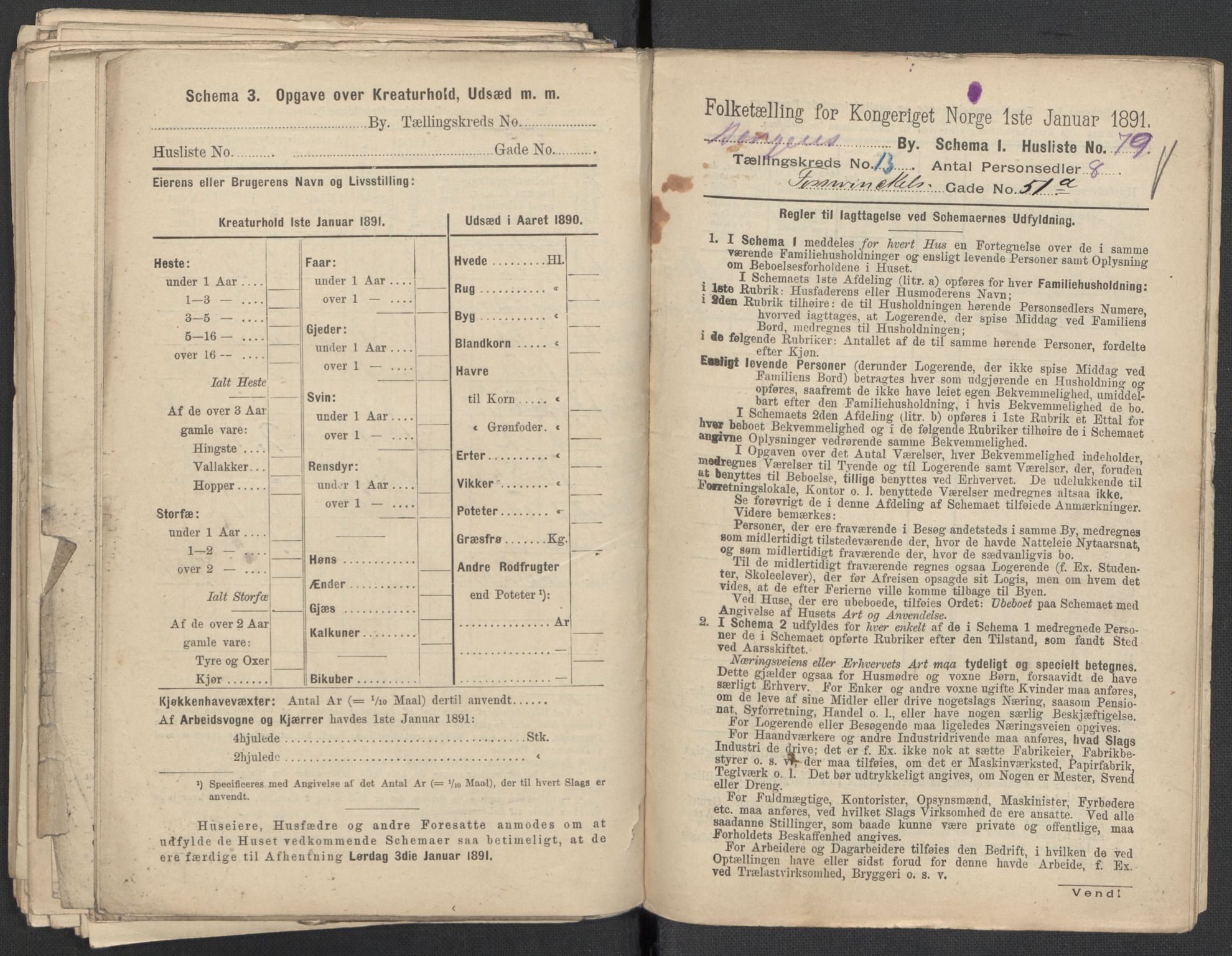 RA, 1891 Census for 1301 Bergen, 1891, p. 2157