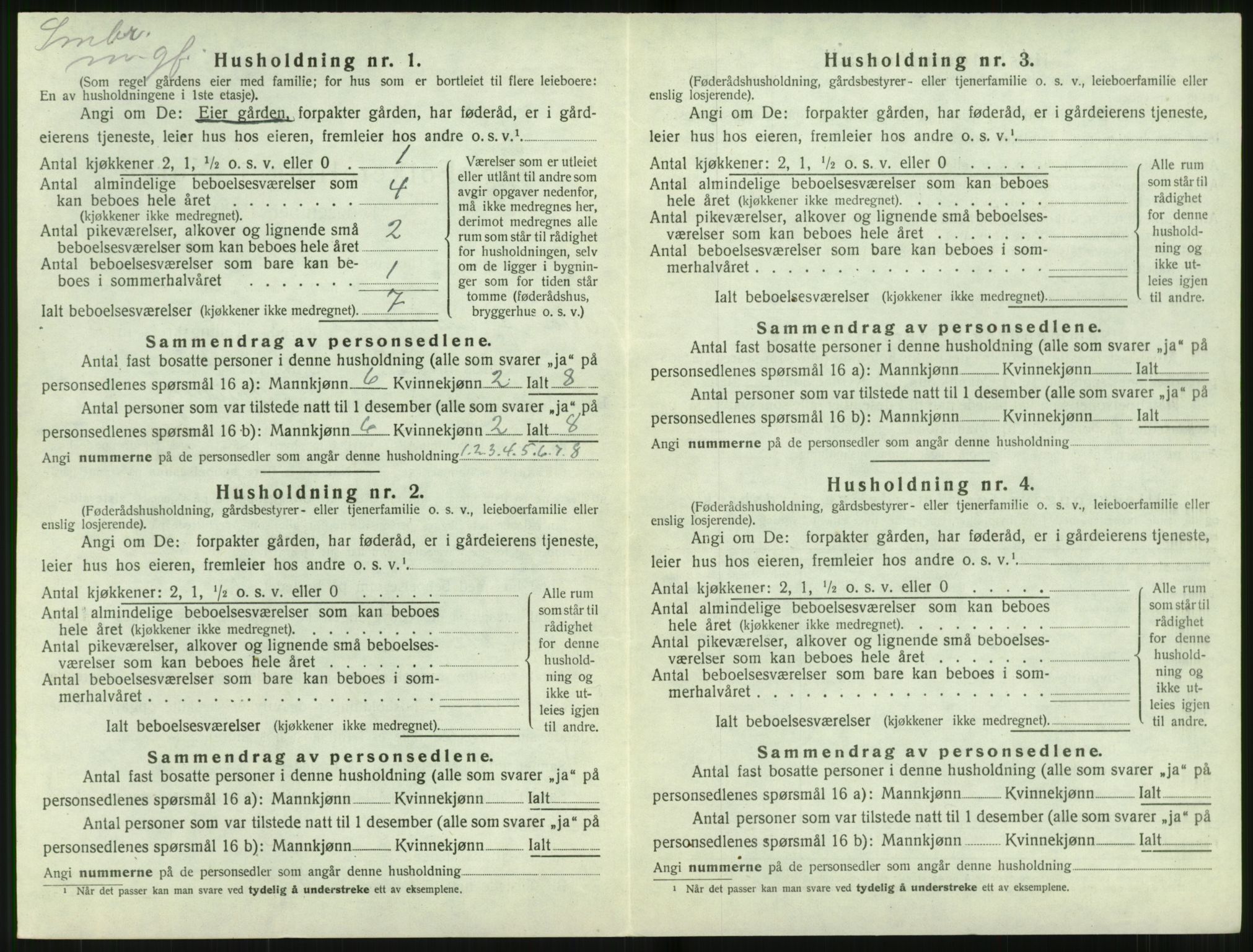 SAT, 1920 census for Stranda, 1920, p. 502