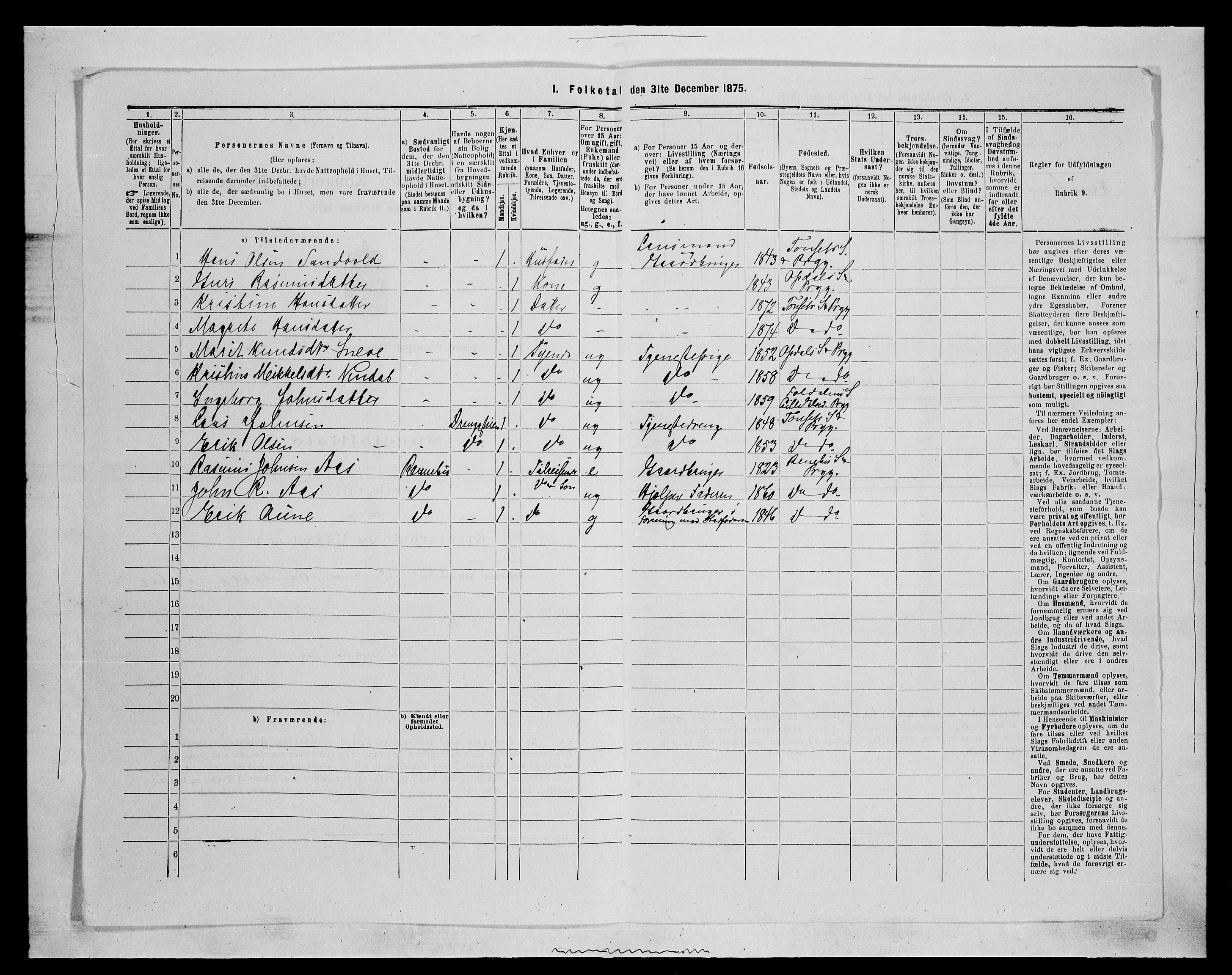 SAH, 1875 census for 0437P Tynset, 1875, p. 561