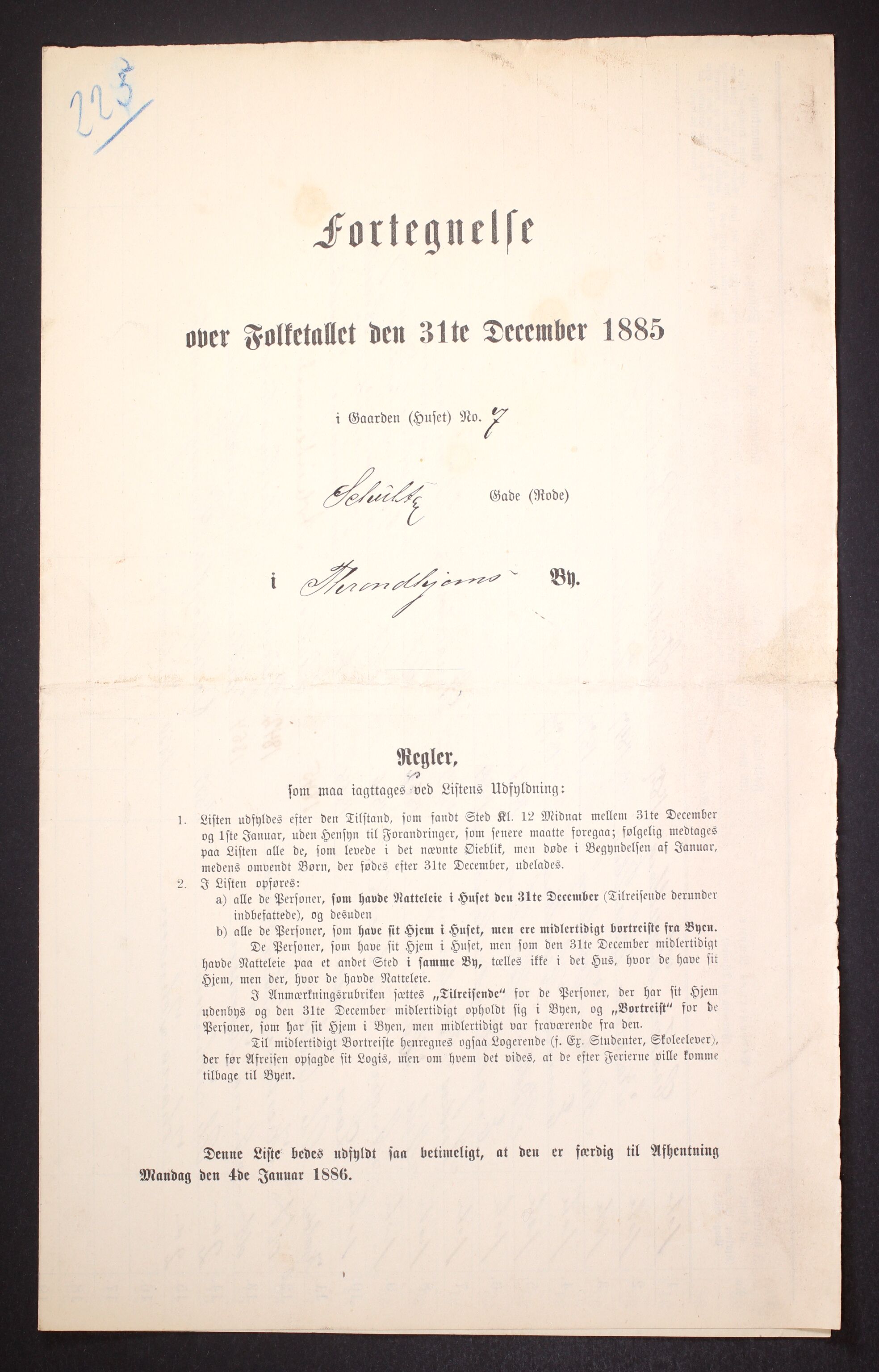 SAT, 1885 census for 1601 Trondheim, 1885, p. 1578