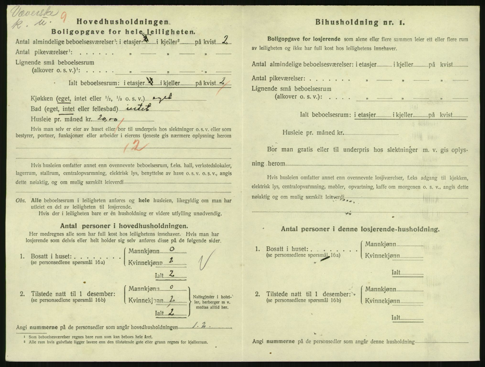 SAH, 1920 census for Lillehammer, 1920, p. 2941