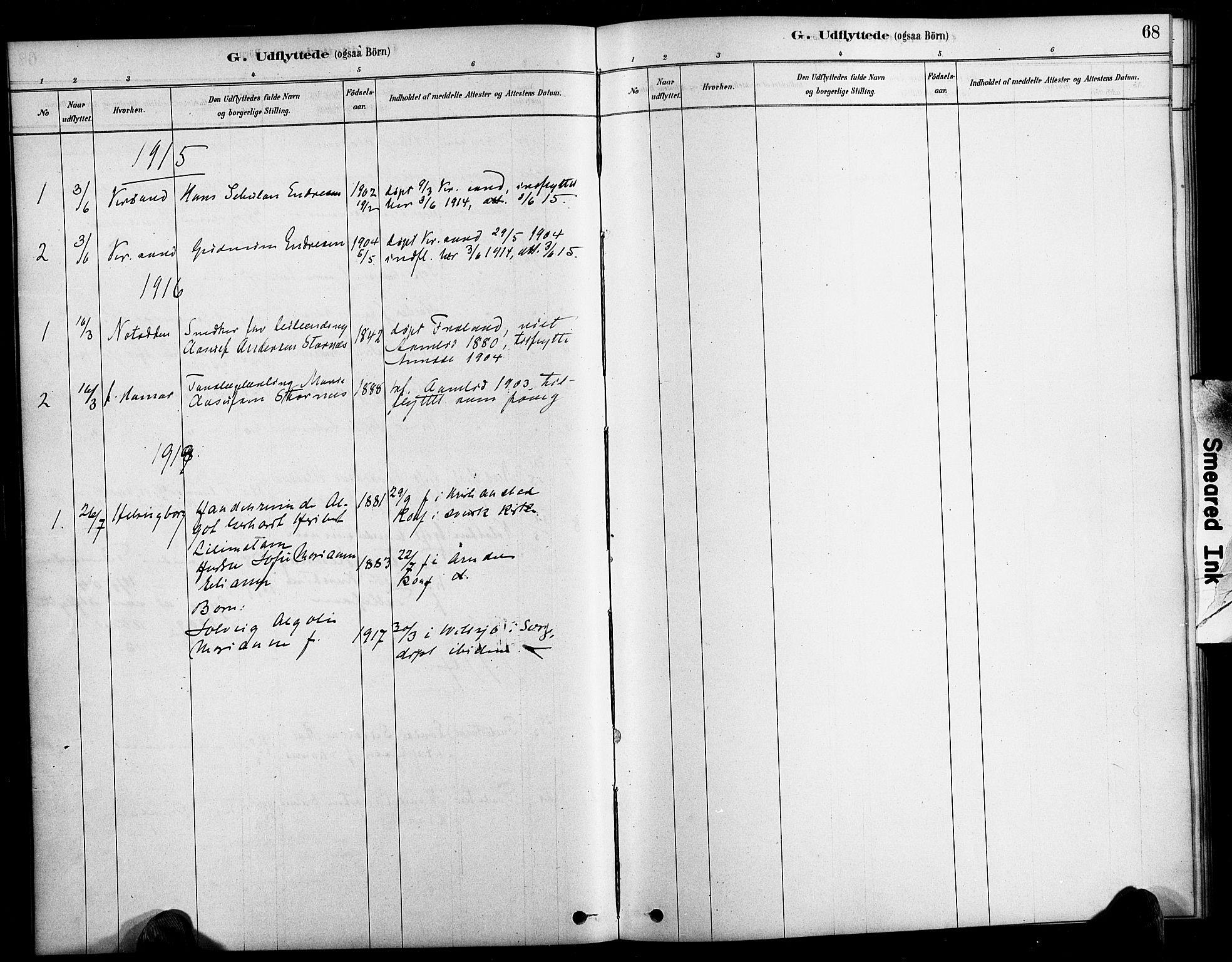 Arendal sokneprestkontor, Trefoldighet, SAK/1111-0040/F/Fa/L0009: Parish register (official) no. A 9, 1878-1919, p. 68