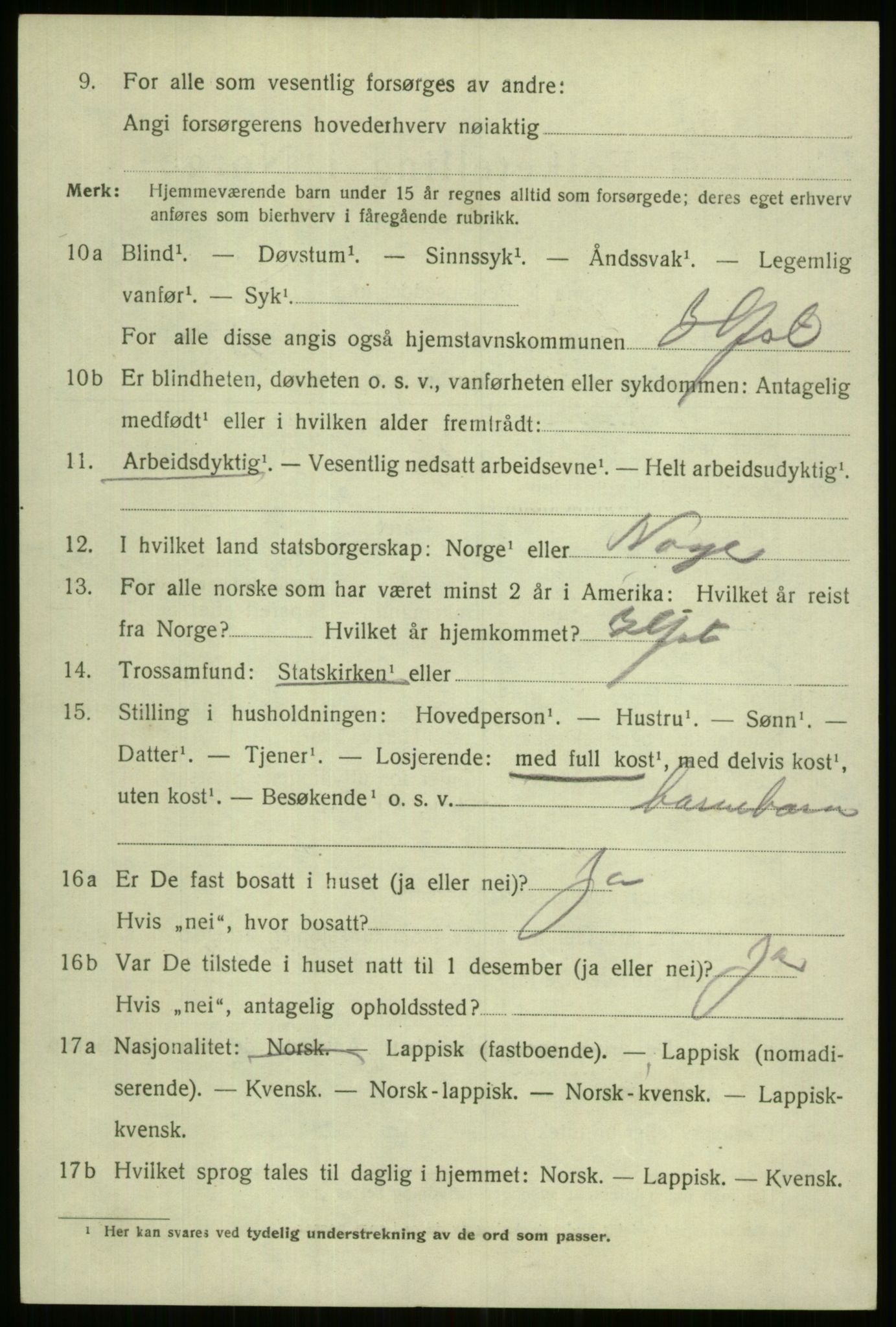 SATØ, 1920 census for Hammerfest, 1920, p. 5401