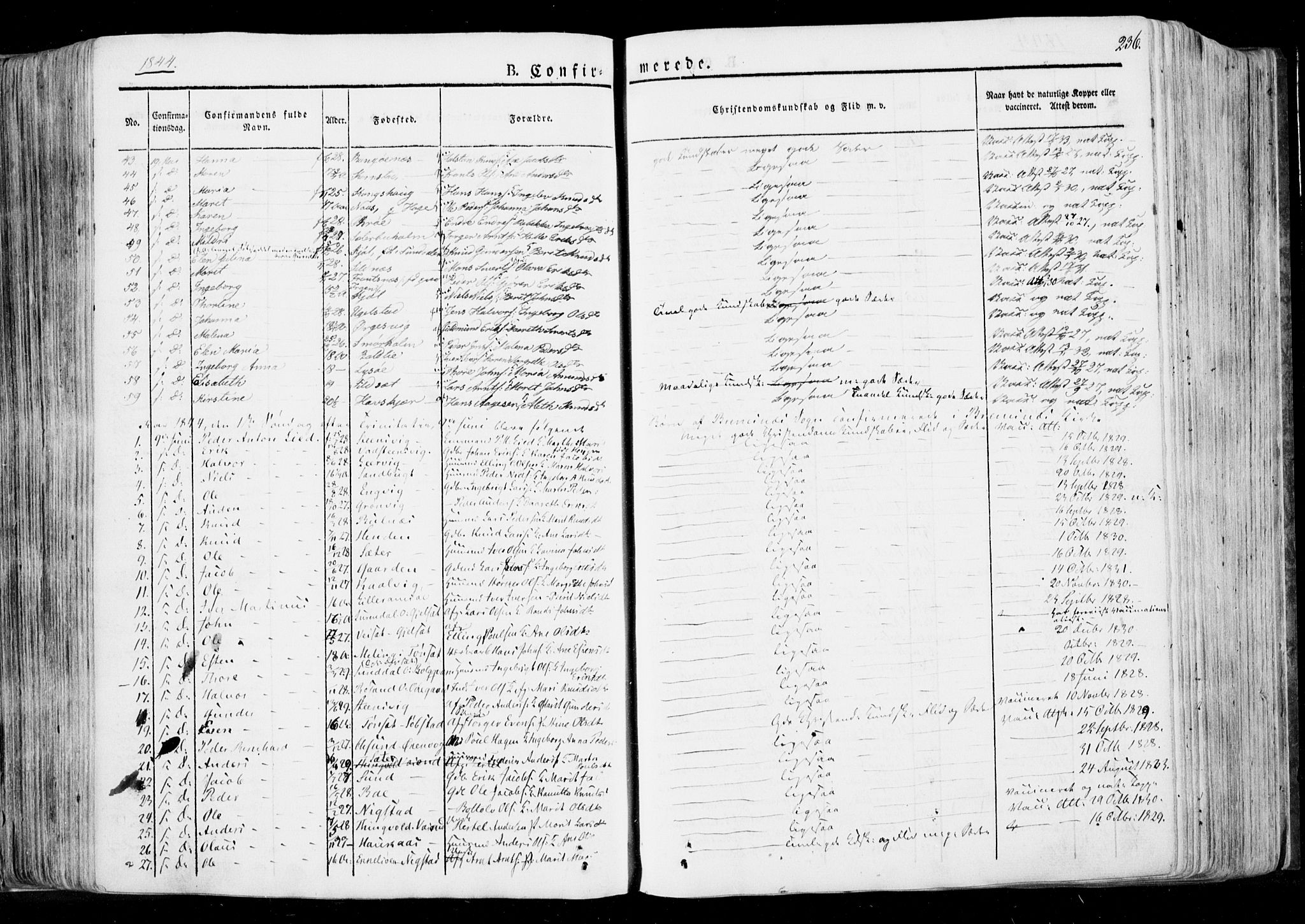 Ministerialprotokoller, klokkerbøker og fødselsregistre - Møre og Romsdal, AV/SAT-A-1454/568/L0803: Parish register (official) no. 568A10, 1830-1853, p. 236