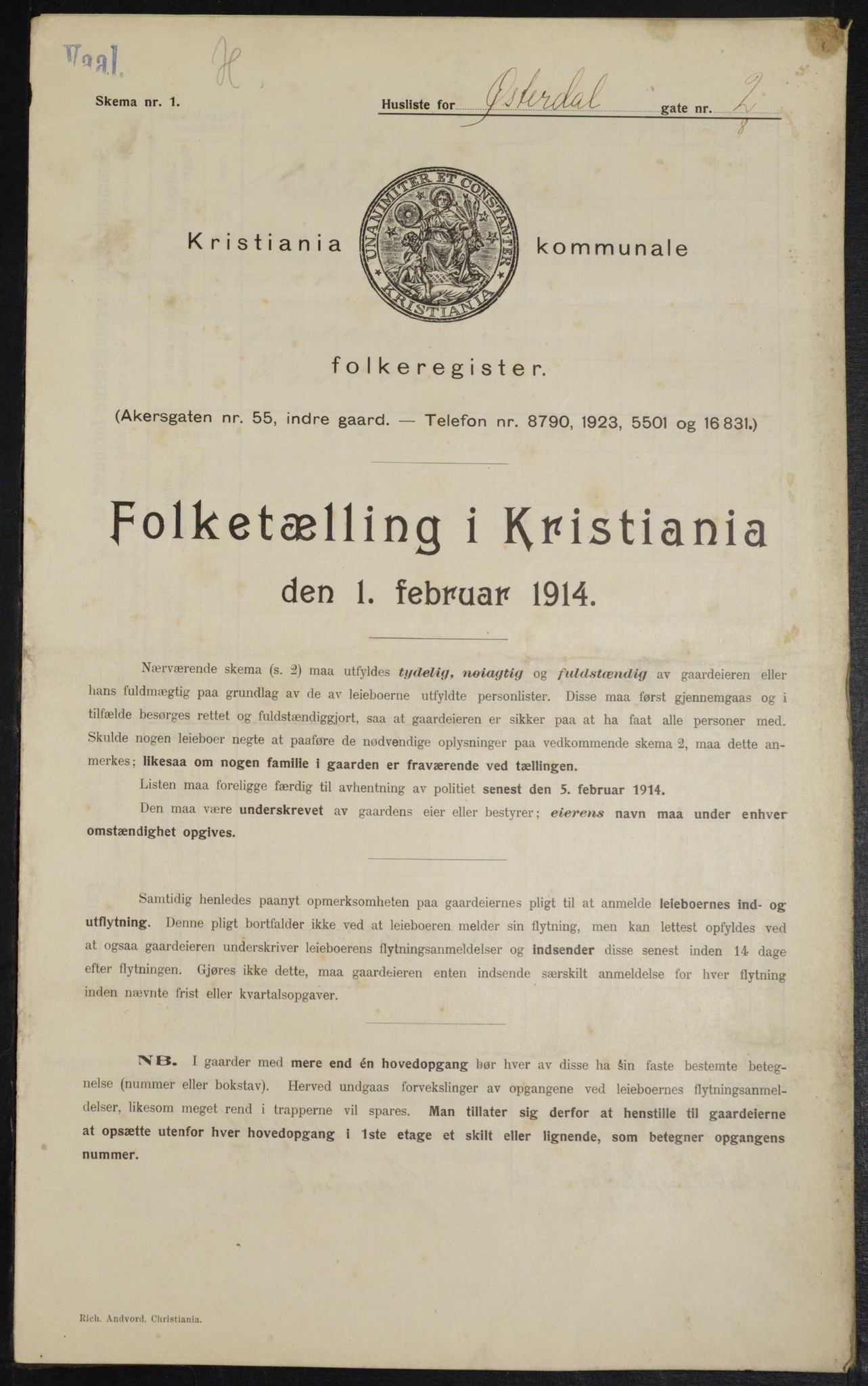 OBA, Municipal Census 1914 for Kristiania, 1914, p. 129920