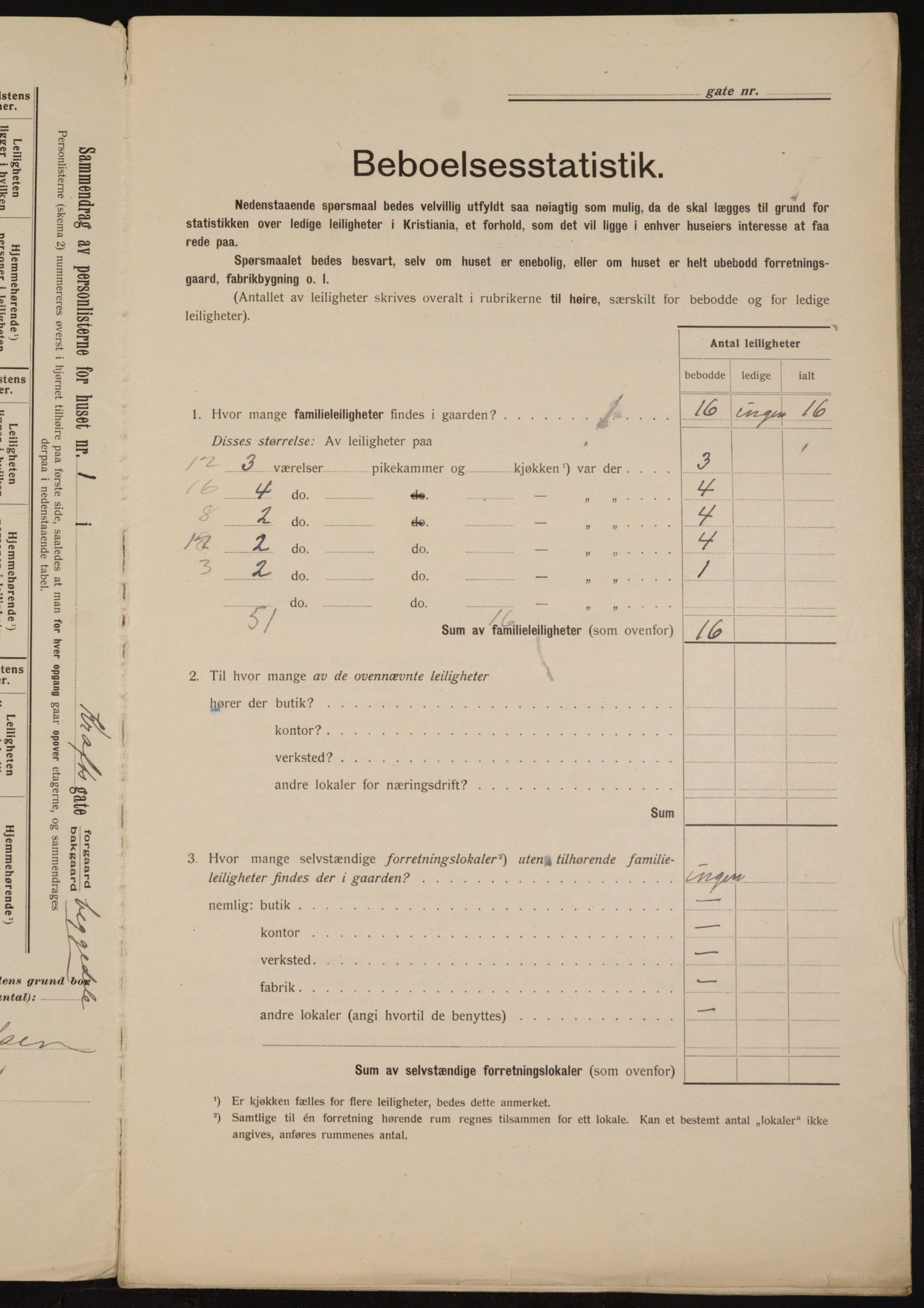 OBA, Municipal Census 1912 for Kristiania, 1912, p. 54155