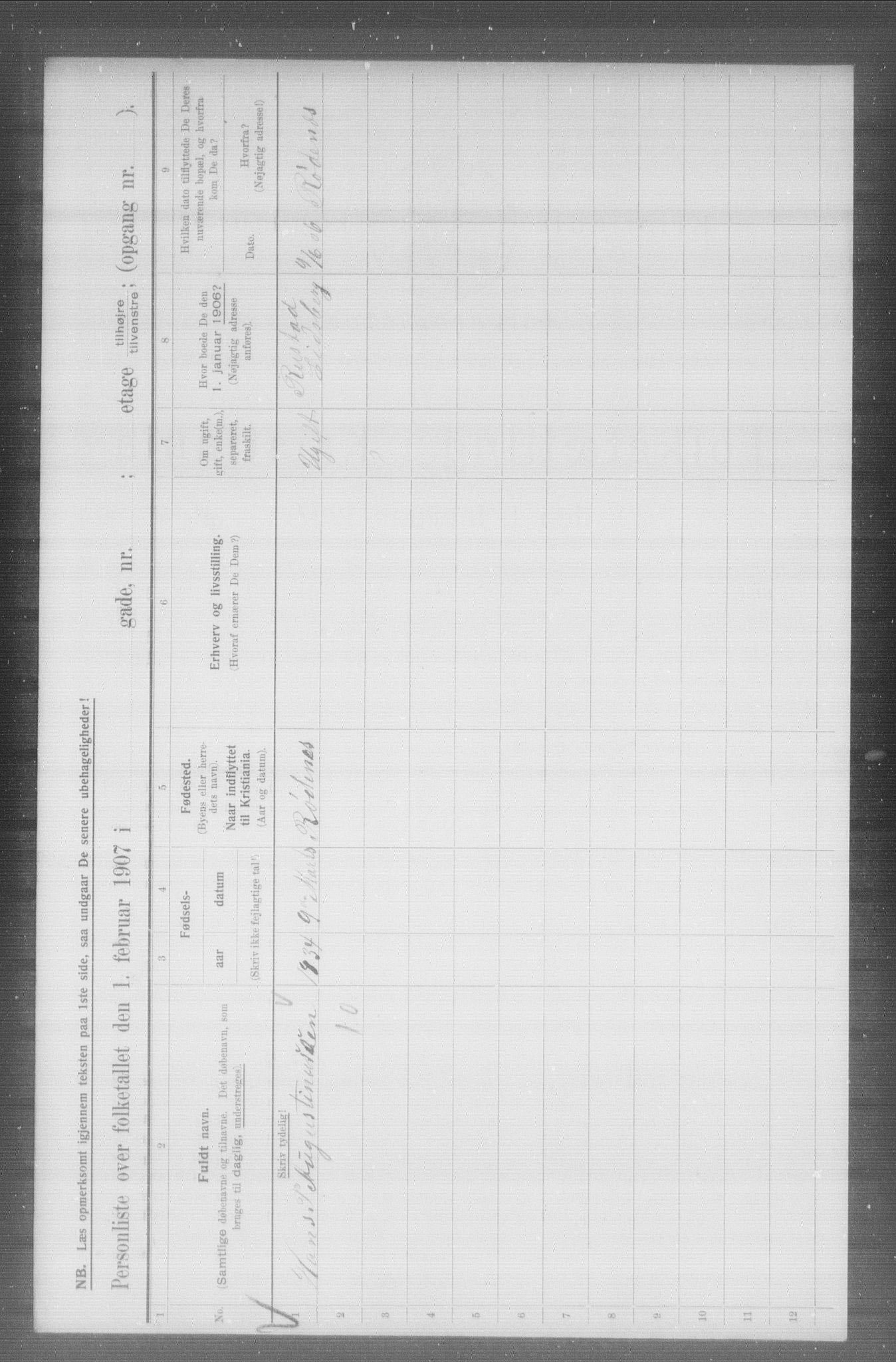 OBA, Municipal Census 1907 for Kristiania, 1907, p. 12546