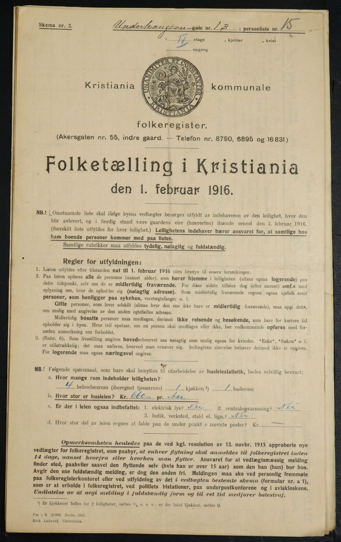 OBA, Municipal Census 1916 for Kristiania, 1916, p. 123470