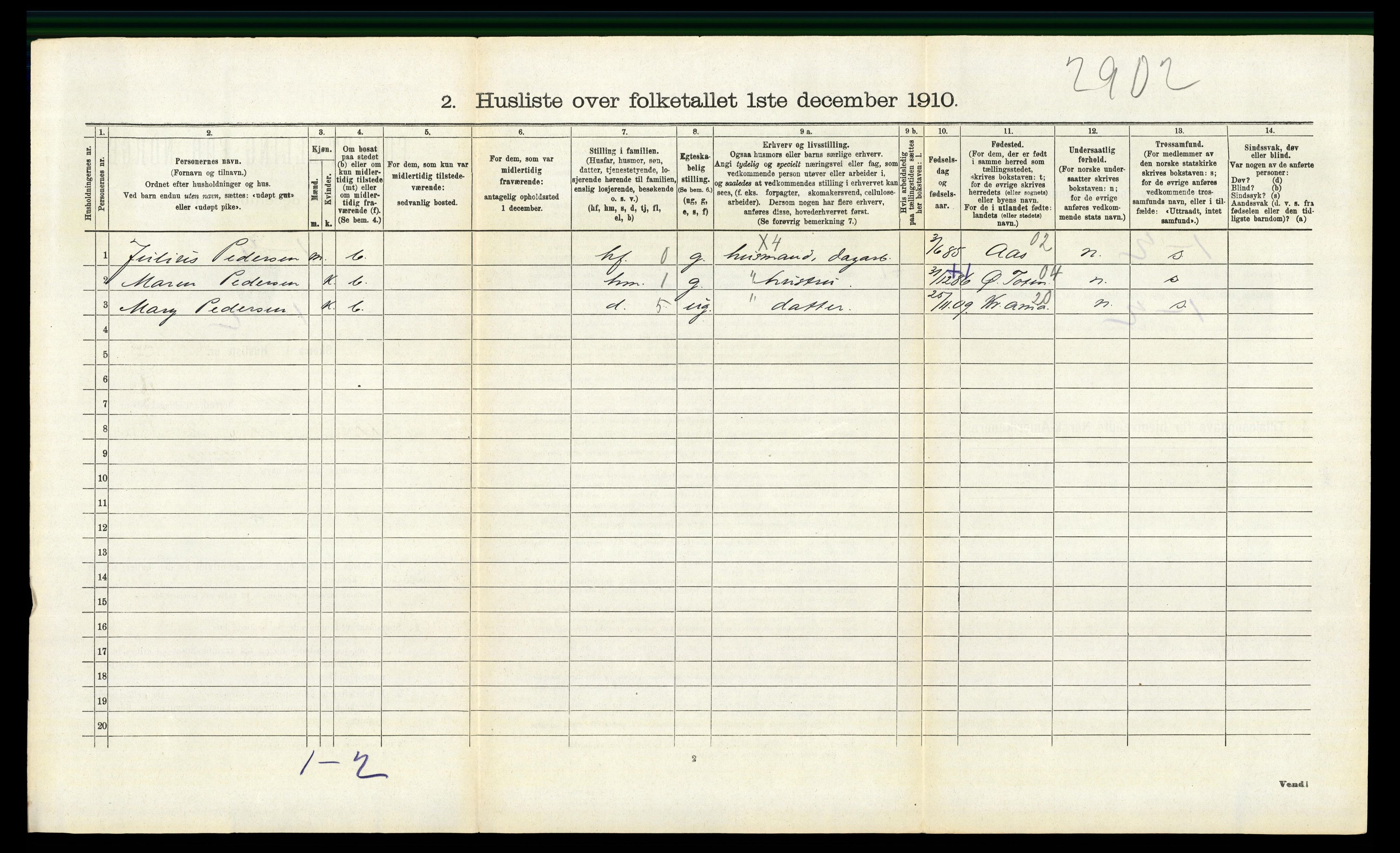 RA, 1910 census for Kråkstad, 1910, p. 846