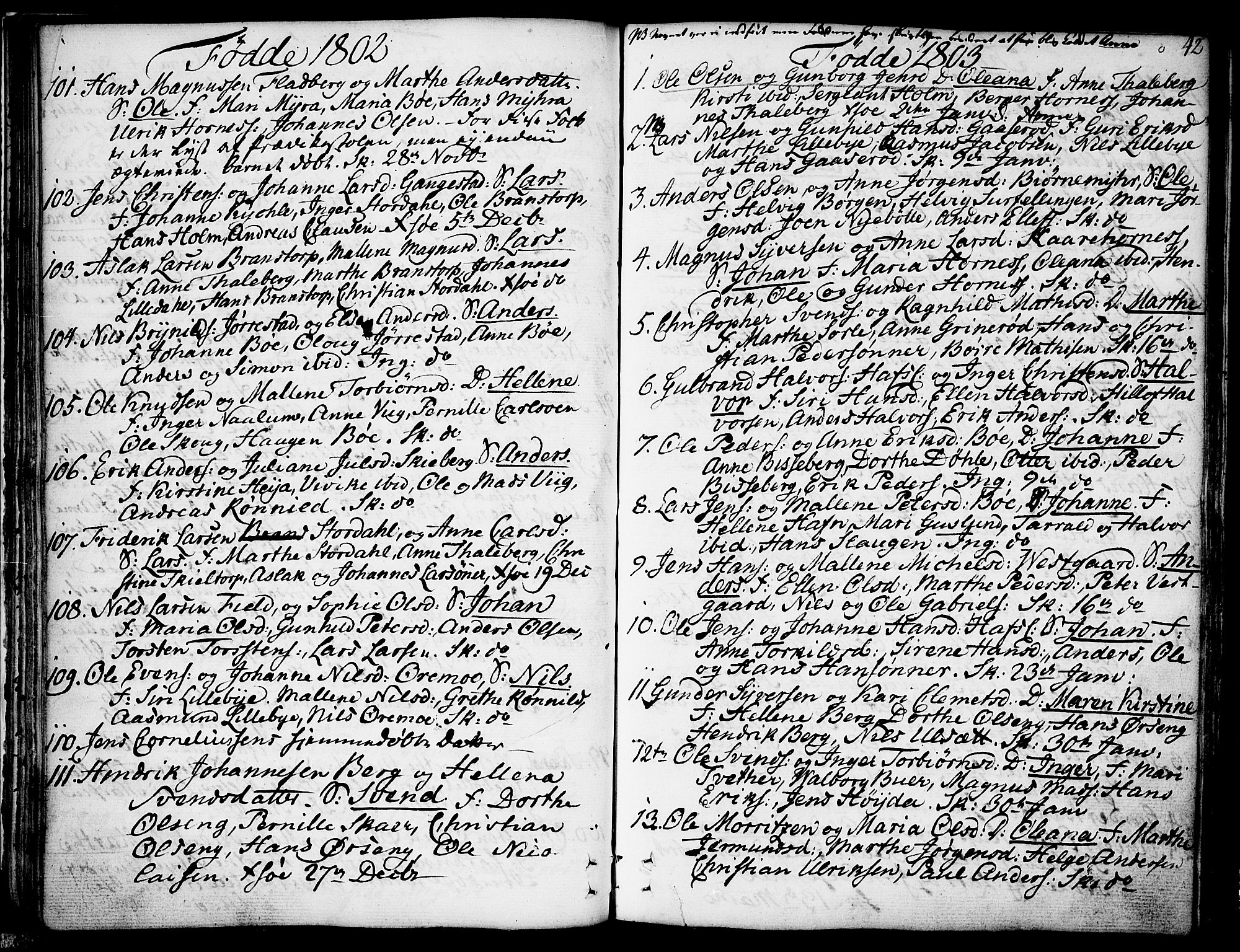 Skjeberg prestekontor Kirkebøker, SAO/A-10923/F/Fa/L0003: Parish register (official) no. I 3, 1792-1814, p. 42